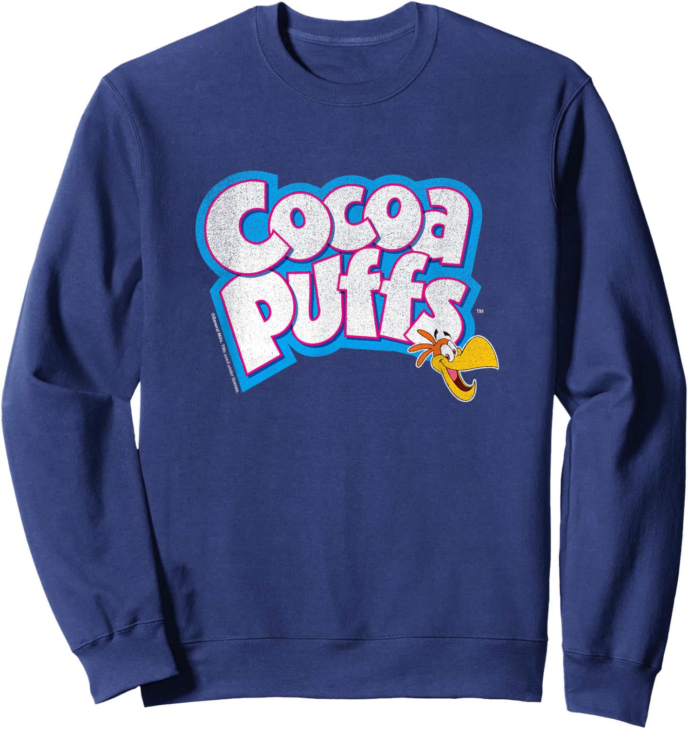 Cocoa Puffs Sonny The Cuckoo Bird Distressed Big Chest Logo Sweatshirt - Sweatshirt | Navy