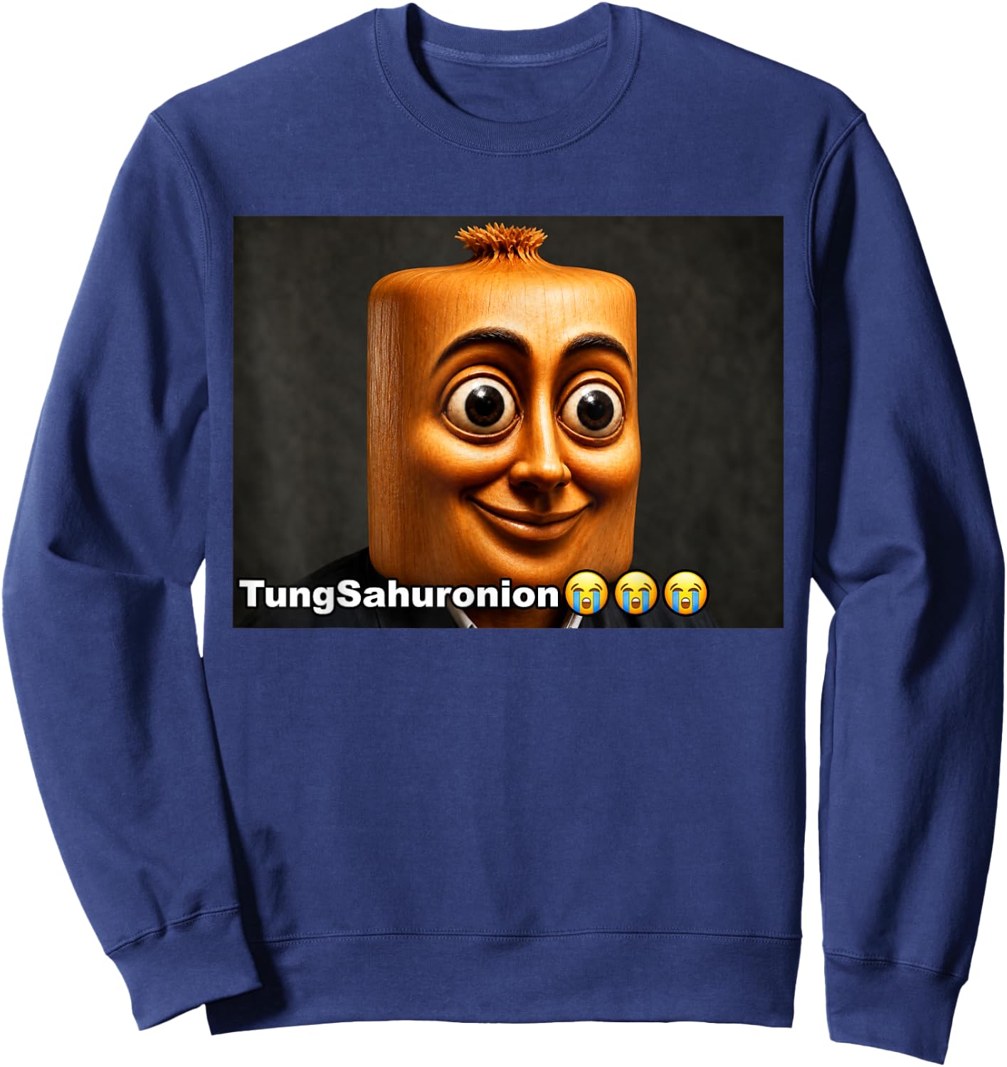 Funny Tung Tung Sahur Sonion Brainrot Meme Sweatshirt - Sweatshirt | Navy