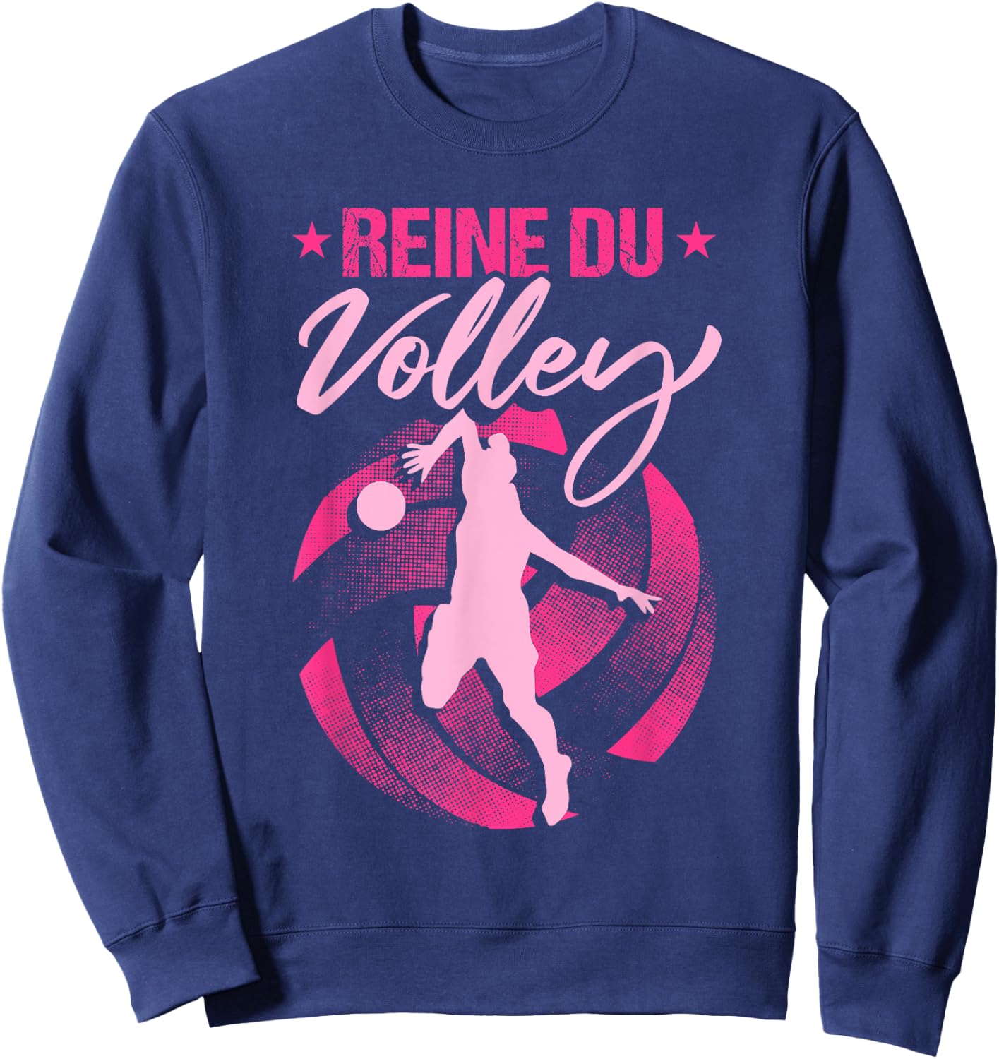 Girls Voleyball Women Queen Of Volleyball Humour Volleyball Sweatshirt - Sweatshirt | Navy