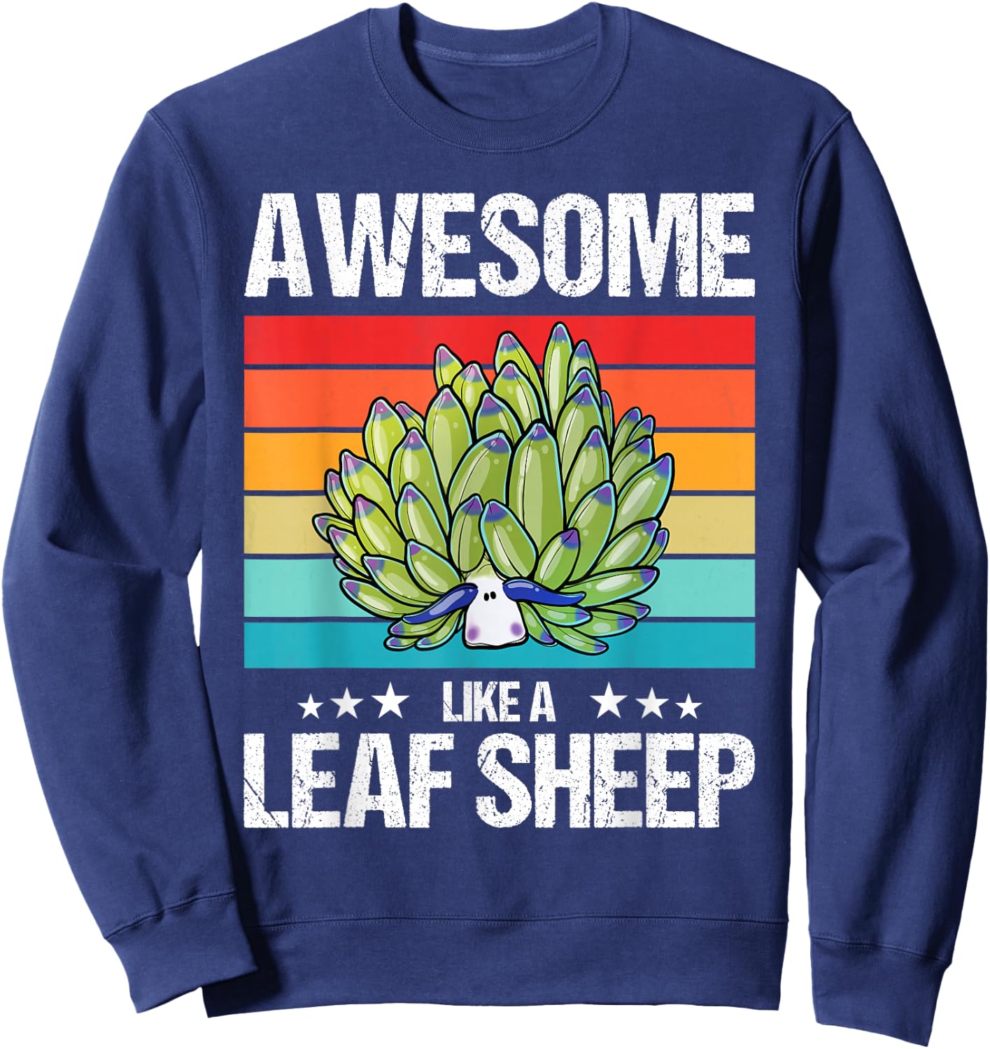 Costasiella kuroshimae Nudibranch Leaf Sheep Sweatshirt - Sweatshirt | Navy