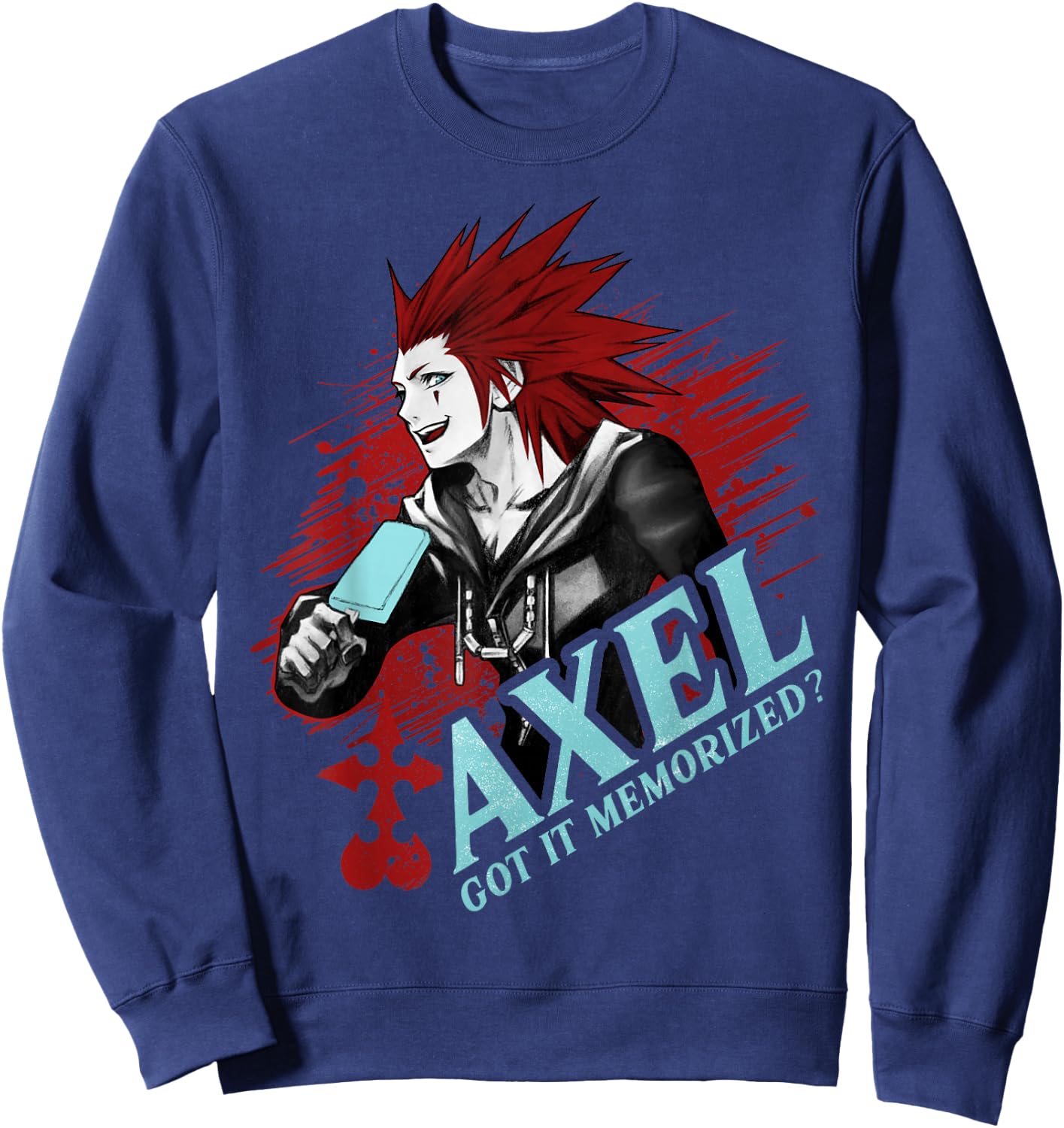 Disney Kingdom Hearts Axel Got It Memorized Sweatshirt - Sweatshirt | Navy
