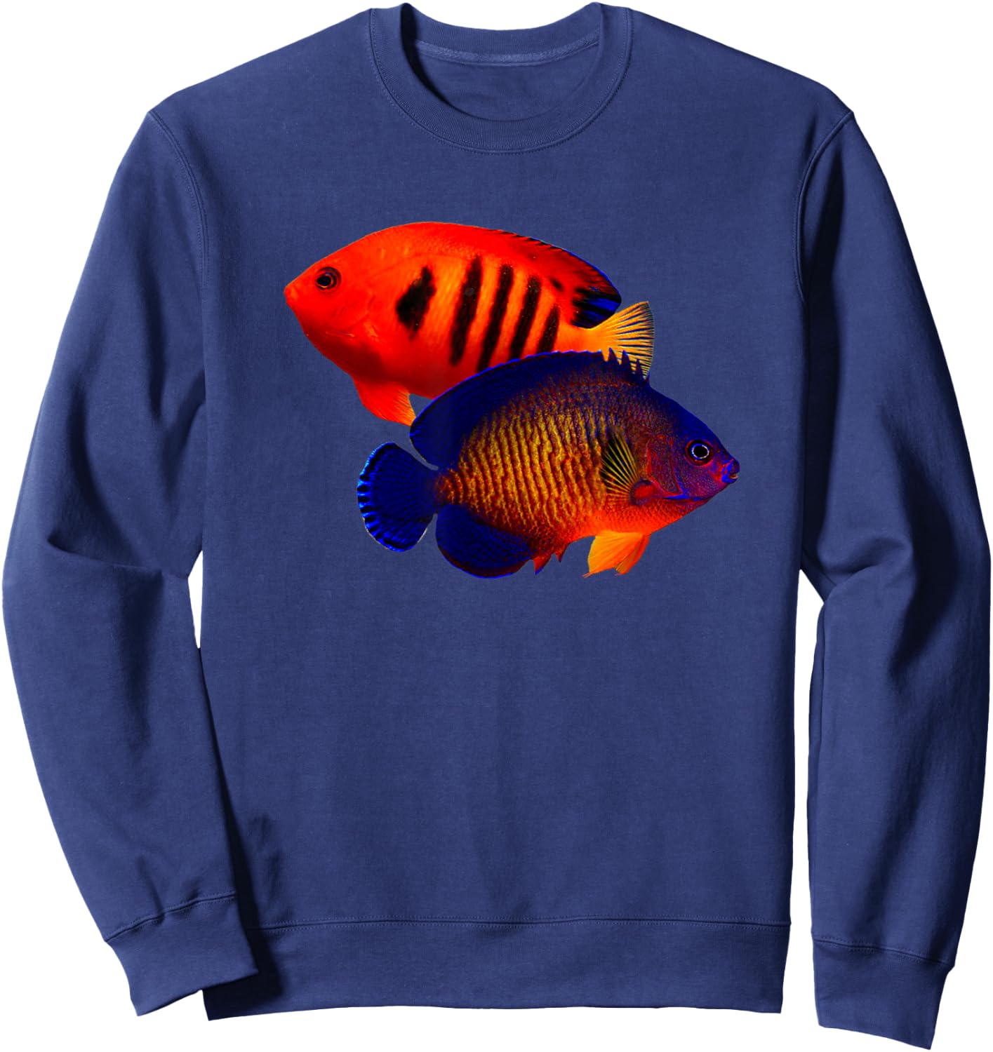 Saltwater Dwarf Angelfish Flame Angel Coral Beauty Reef Sweatshirt - Sweatshirt | Navy