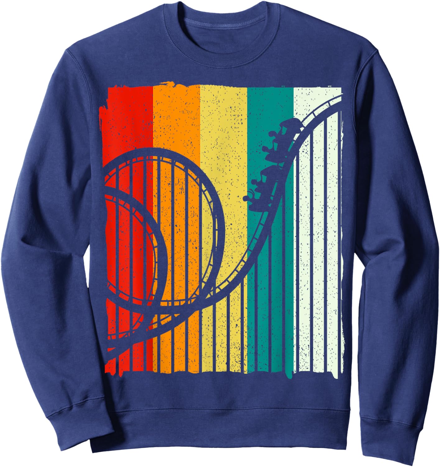 Retro Vintage Roller Coaster Amusement Park Sweatshirt - Sweatshirt | Navy