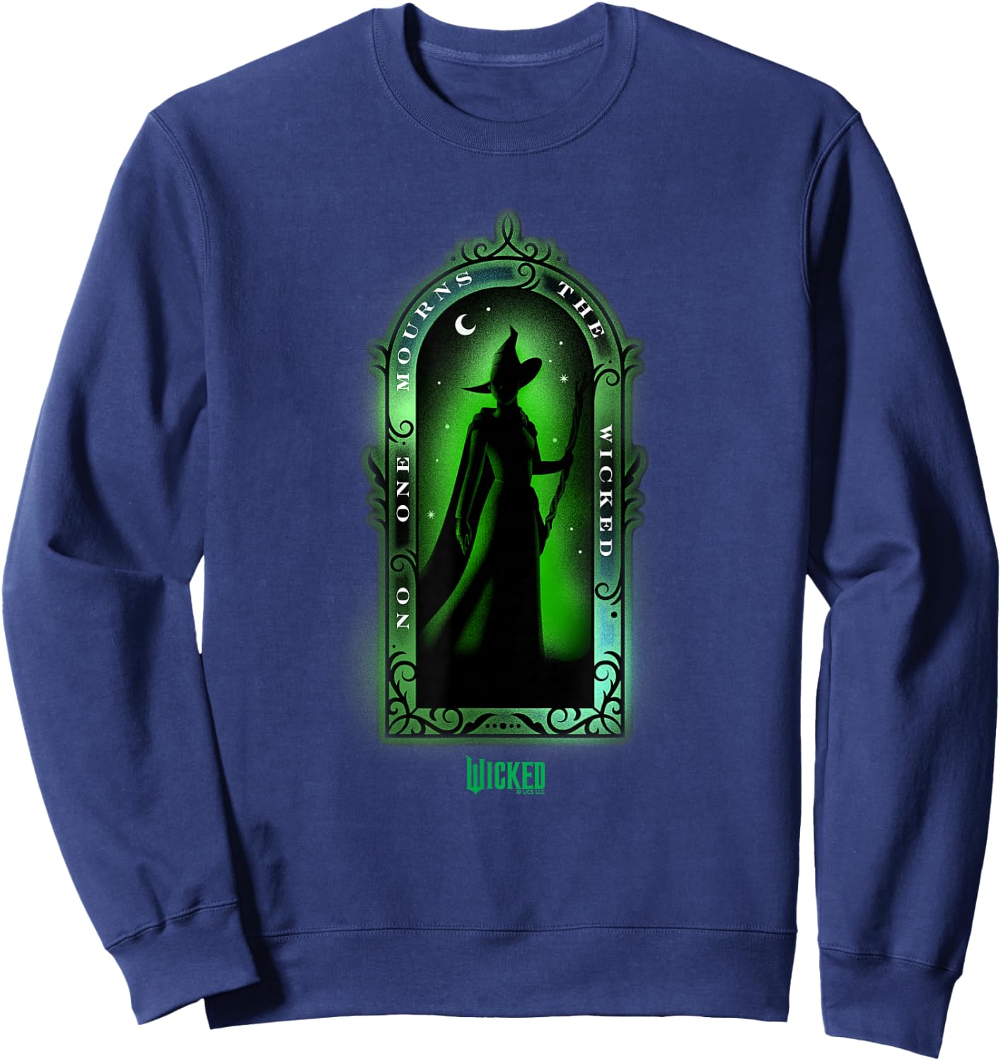 Wicked Elphaba No One Mourns The Wicked , Black, S Sweatshirt - Sweatshirt | Navy
