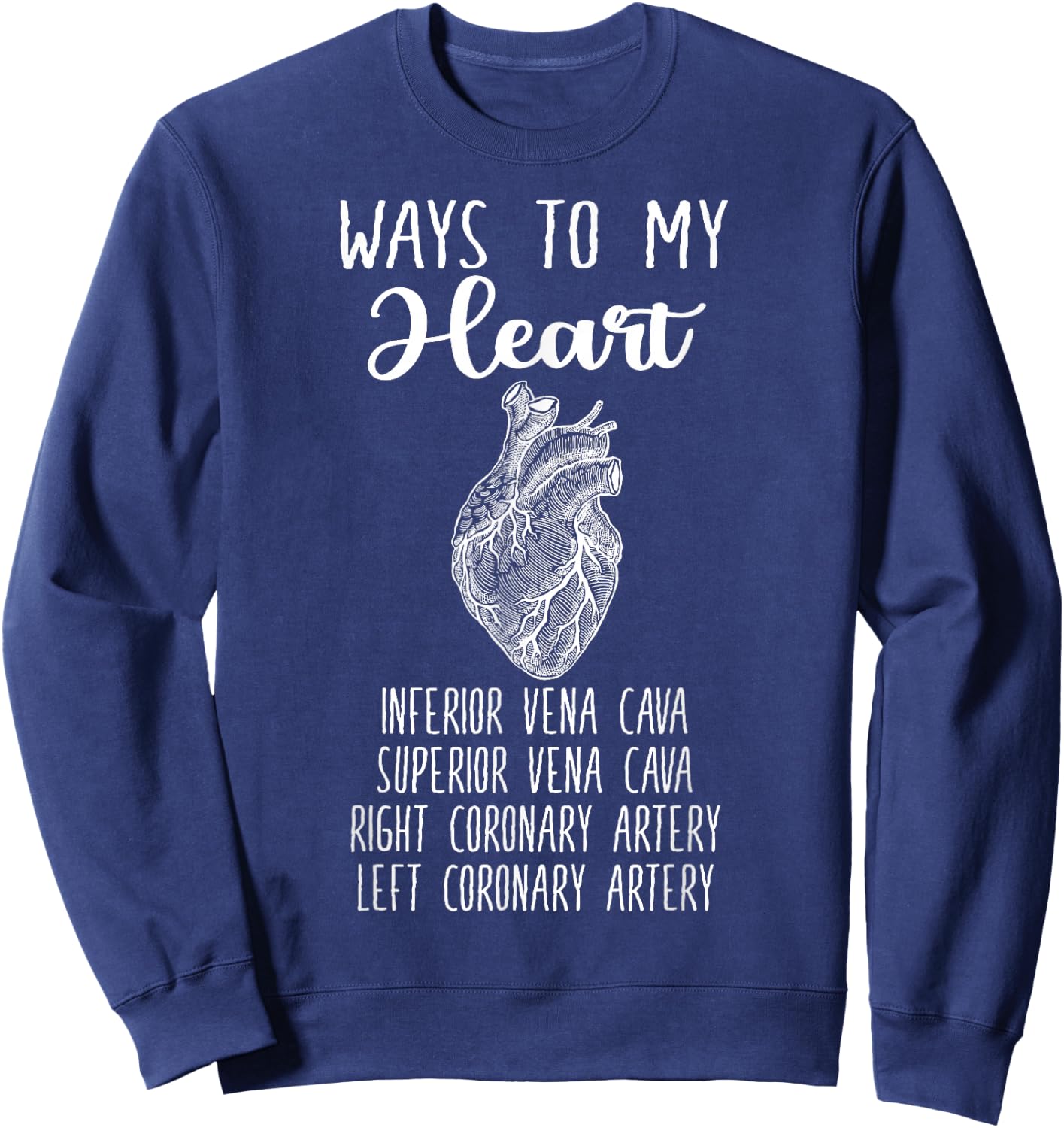 Funny Cardiology Heart Cardiologist Gift Medical Student Sweatshirt - Sweatshirt | Navy