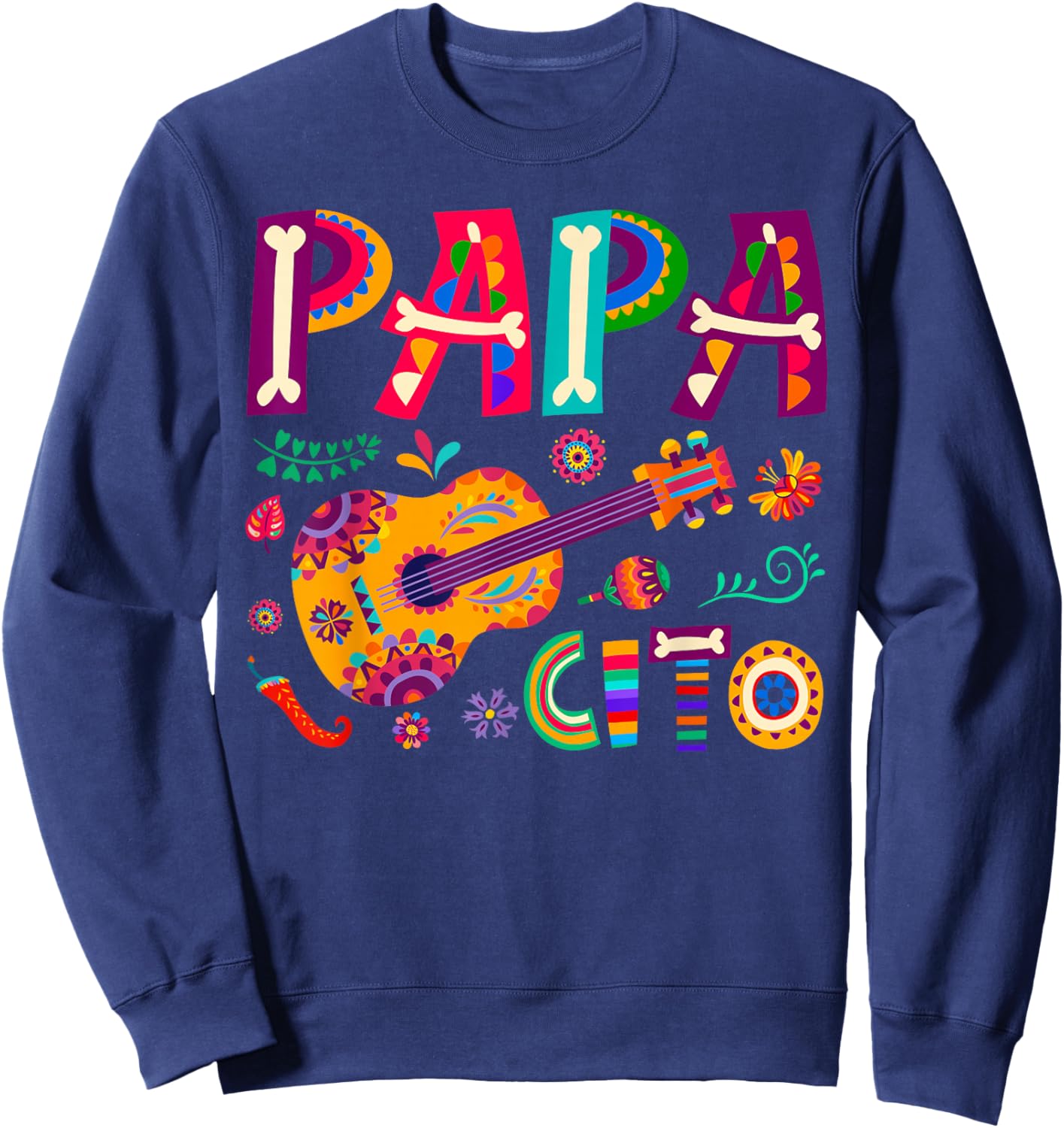 Cinco De Mayo Papacito Flower Papa Cito Mexican Sweatshirt - Sweatshirt | Navy