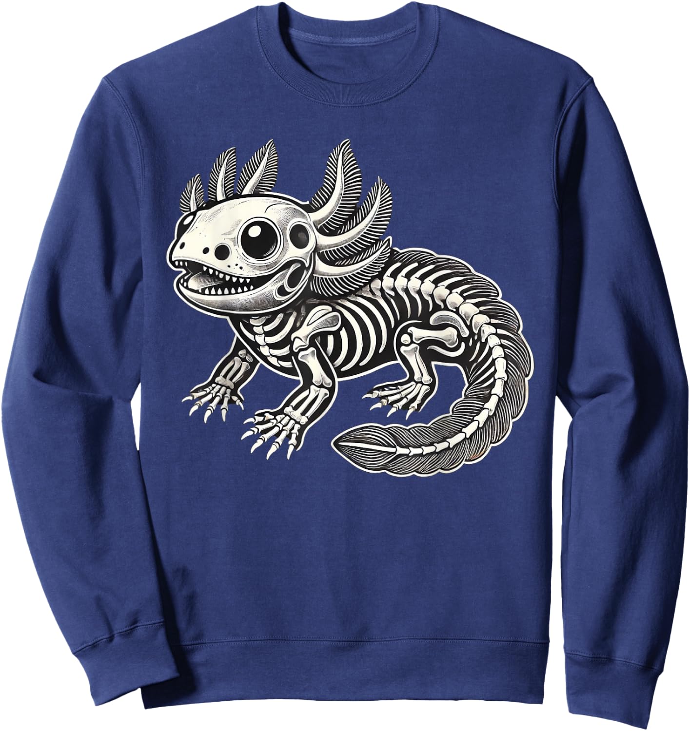 Axolotl Skeleton Halloween Sweatshirt - Sweatshirt | Navy