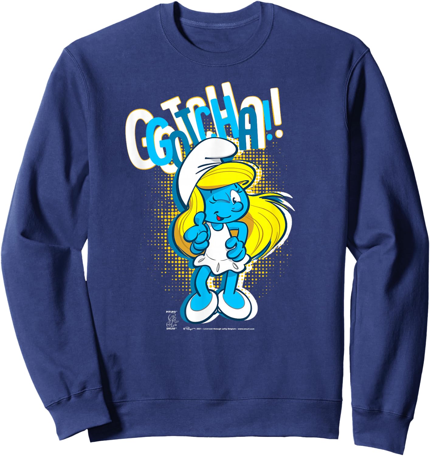 The Smurfs Smurfette Gotcha! Winky face Sweatshirt - Sweatshirt | Navy