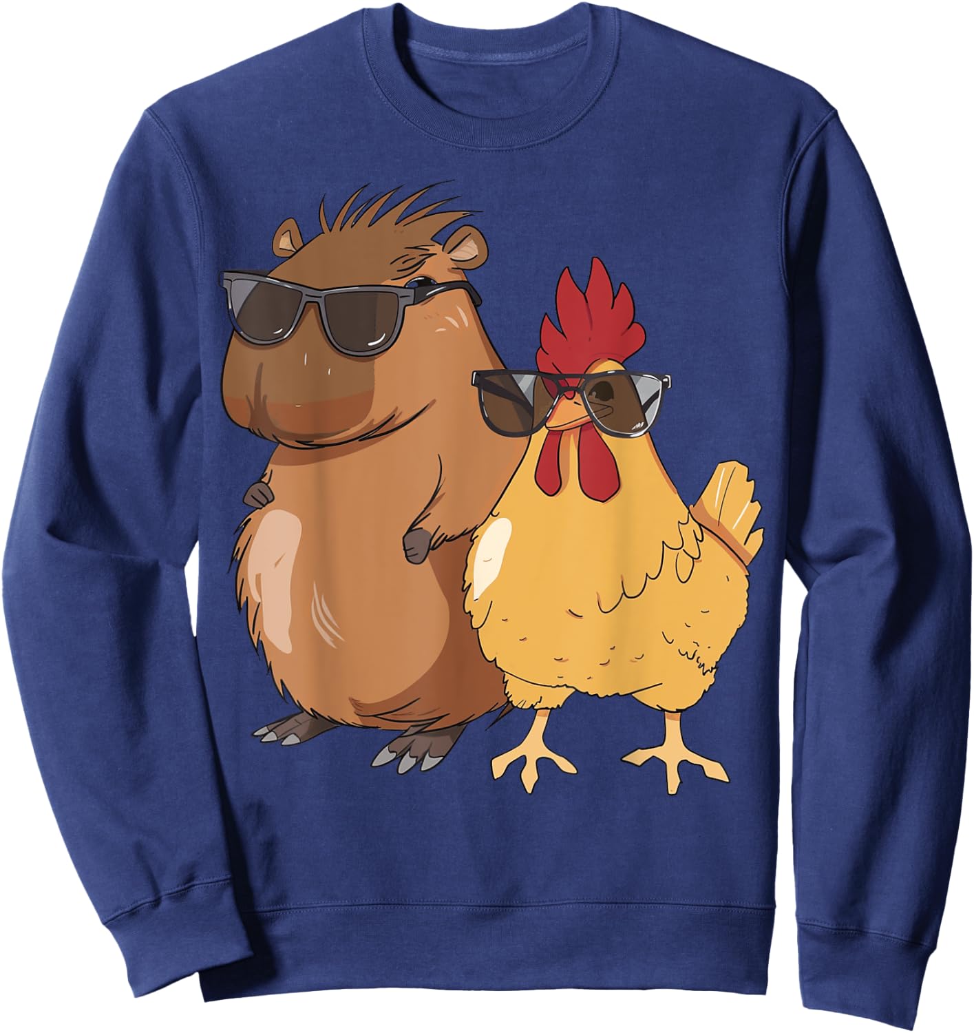 Capybara And Chicken With Love Sweatshirt - Sweatshirt | Navy