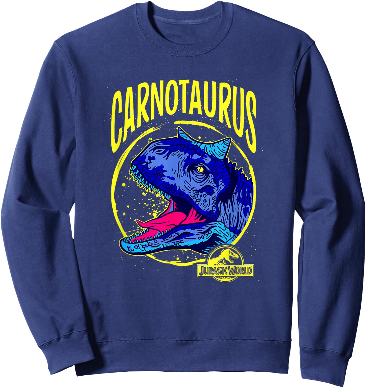Jurassic World: Fallen Kingdom Carnotaurus Colour Retro Logo Sweatshirt - Sweatshirt | Navy