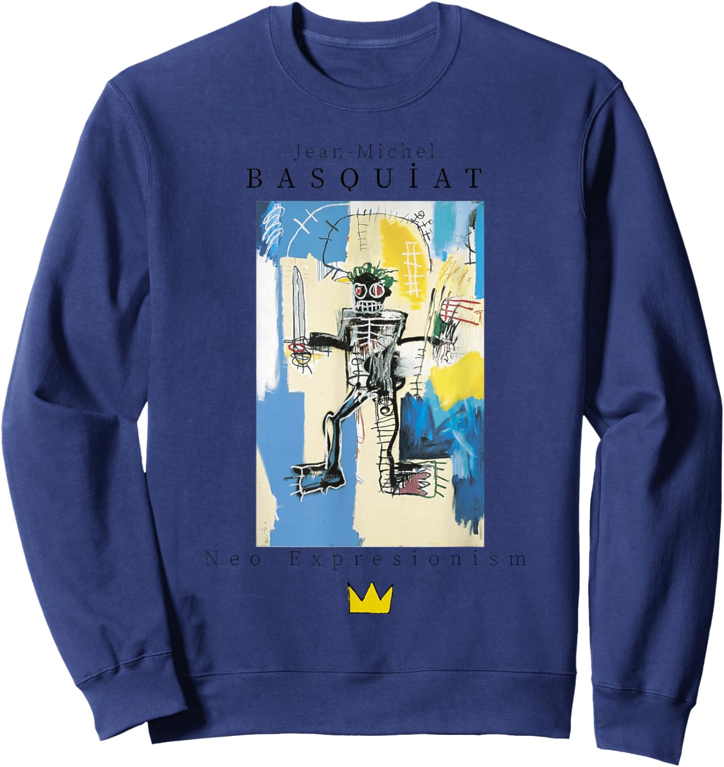 Urban, Streetwear, Grafik, Basquiat, Kunst, Abstrakt Sweatshirt - Sweatshirt | Navy