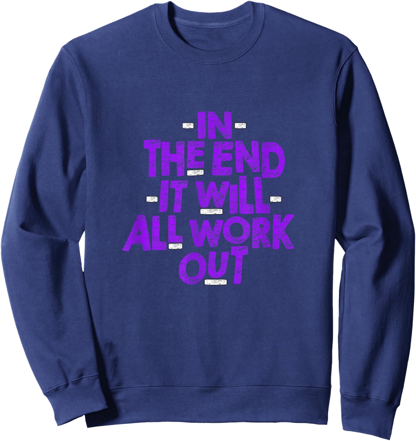 Purple Color All Work Out Purple Graphic Sweatshirt - Sweatshirt | Navy