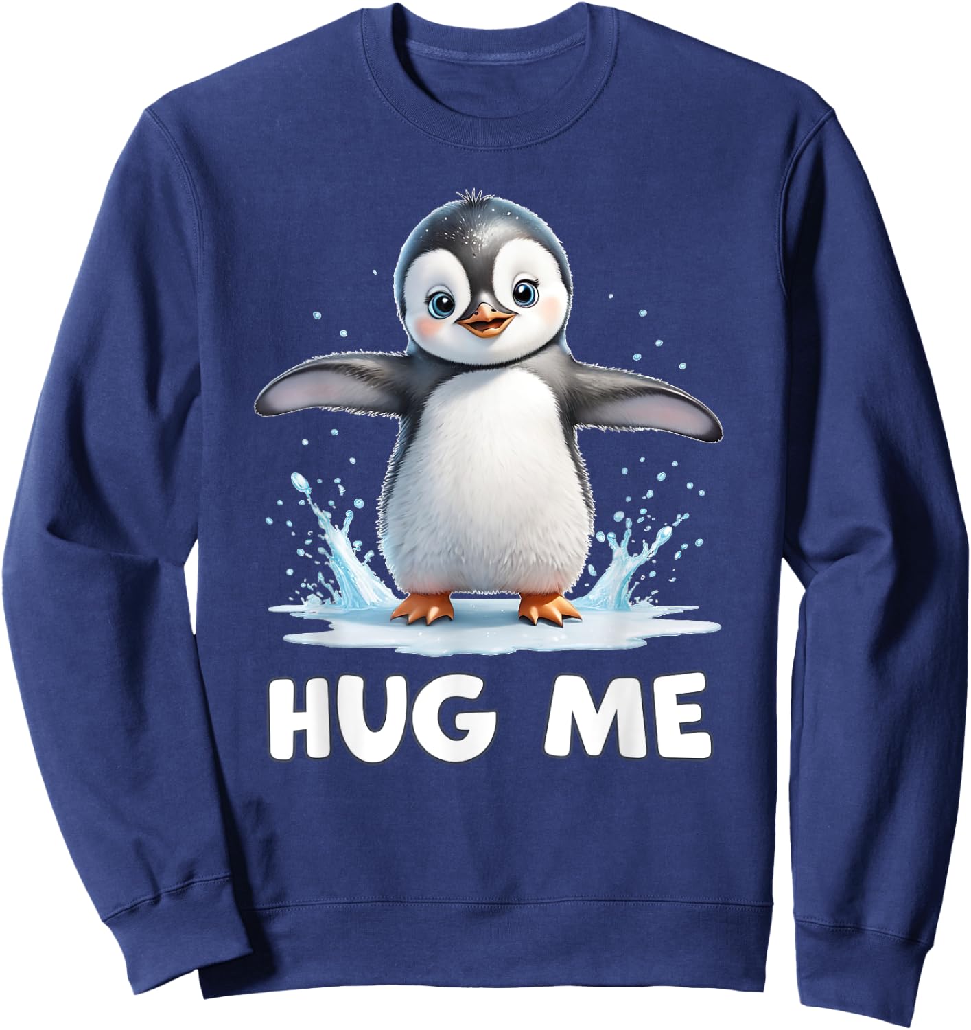 Cute Penguin Hug Me Sweatshirt - Sweatshirt | Navy