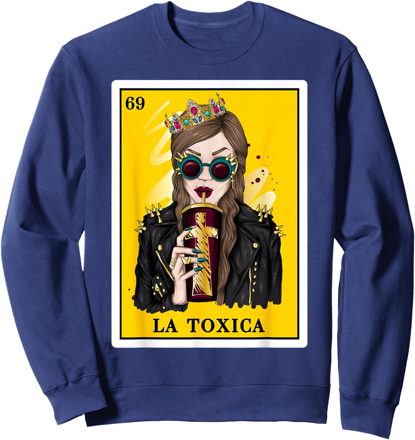 Funny Women Gifts - Spanish-Mexican Bingo - La Toxica Sweatshirt - Sweatshirt | Navy