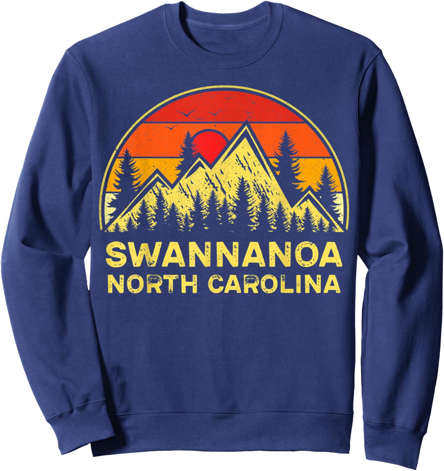 Retro Swannanoa North Carolina Souvenir NC Mountains Hiking Sweatshirt - Sweatshirt | Navy