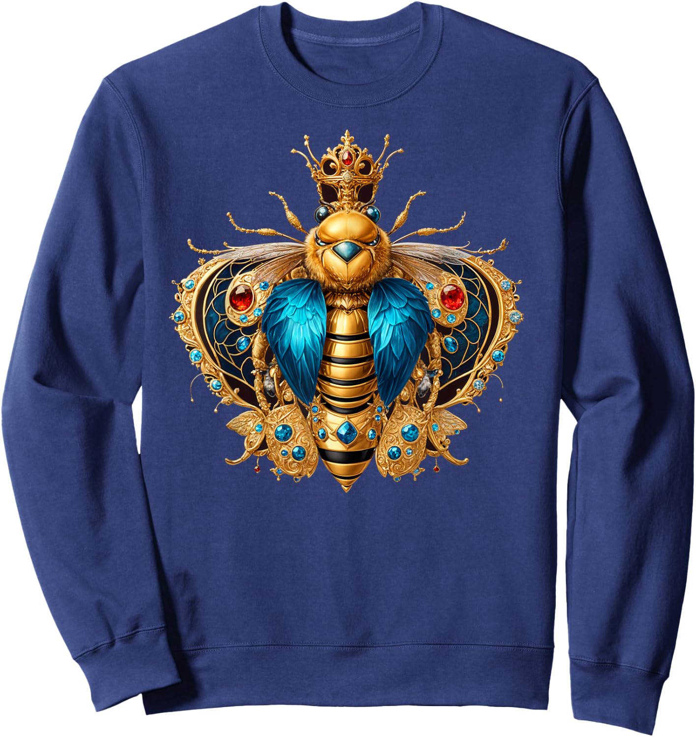 Queen Bee Crown Women Men Girls Honey Hive Bee Keeper Bee Sweatshirt - Sweatshirt | Navy