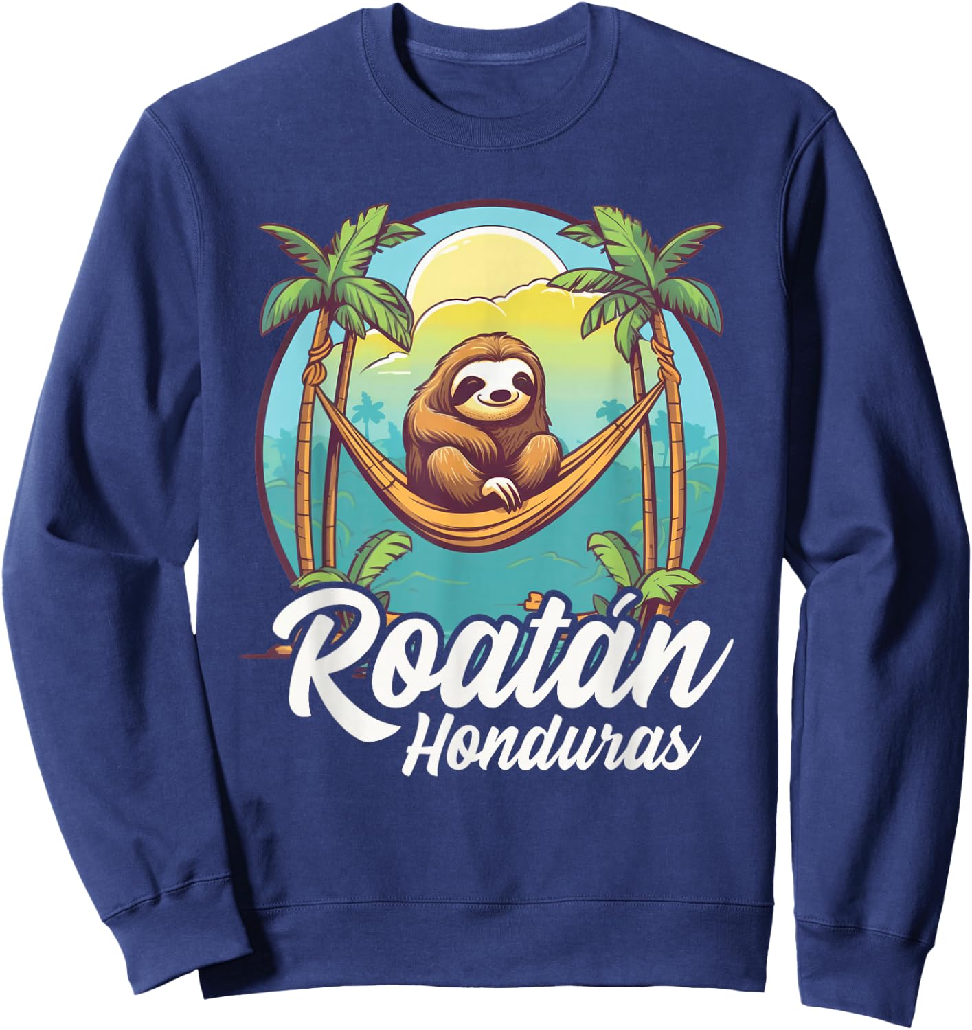 Roatan Sloth, Roatan Honduras Sloth, Roatan Sweatshirt - Sweatshirt | Navy