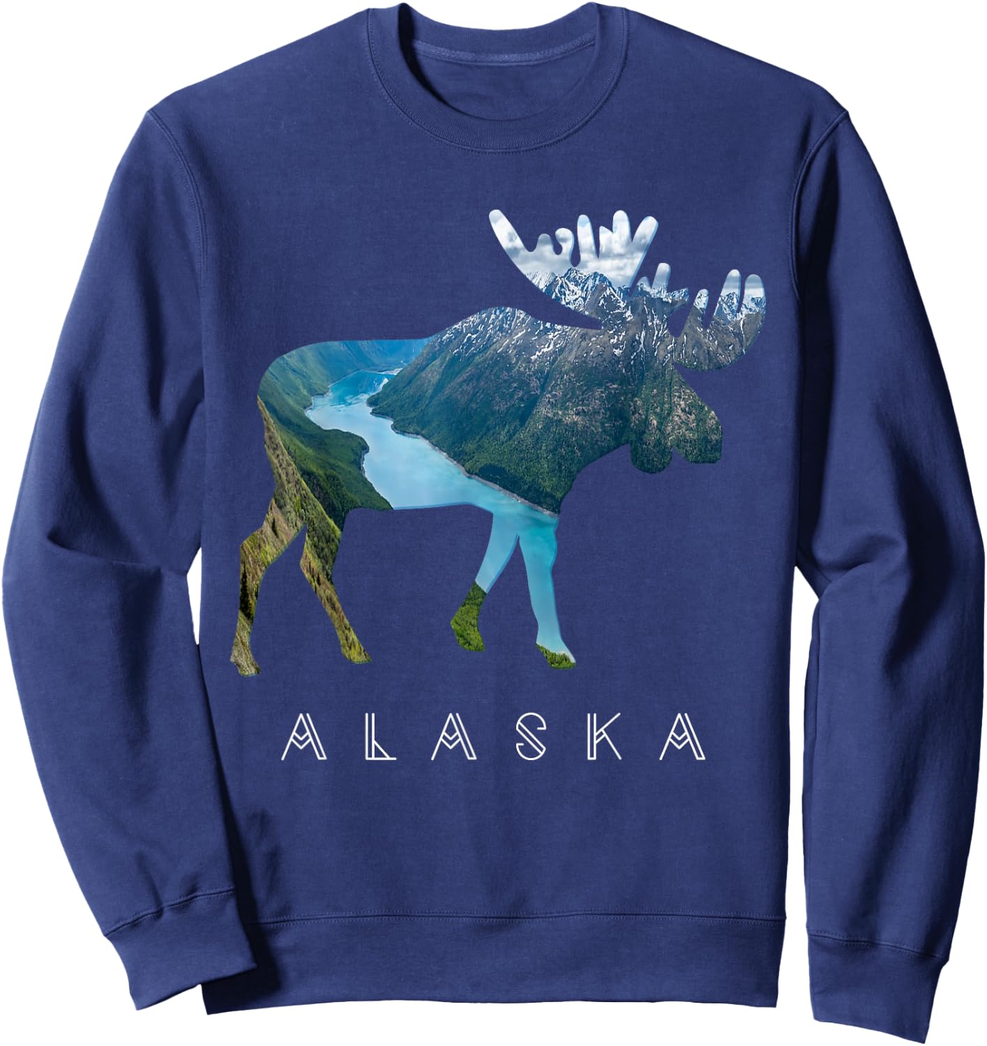 Alaska Moose Chugach National Forest State Park Souvenir Sweatshirt - Sweatshirt | Navy
