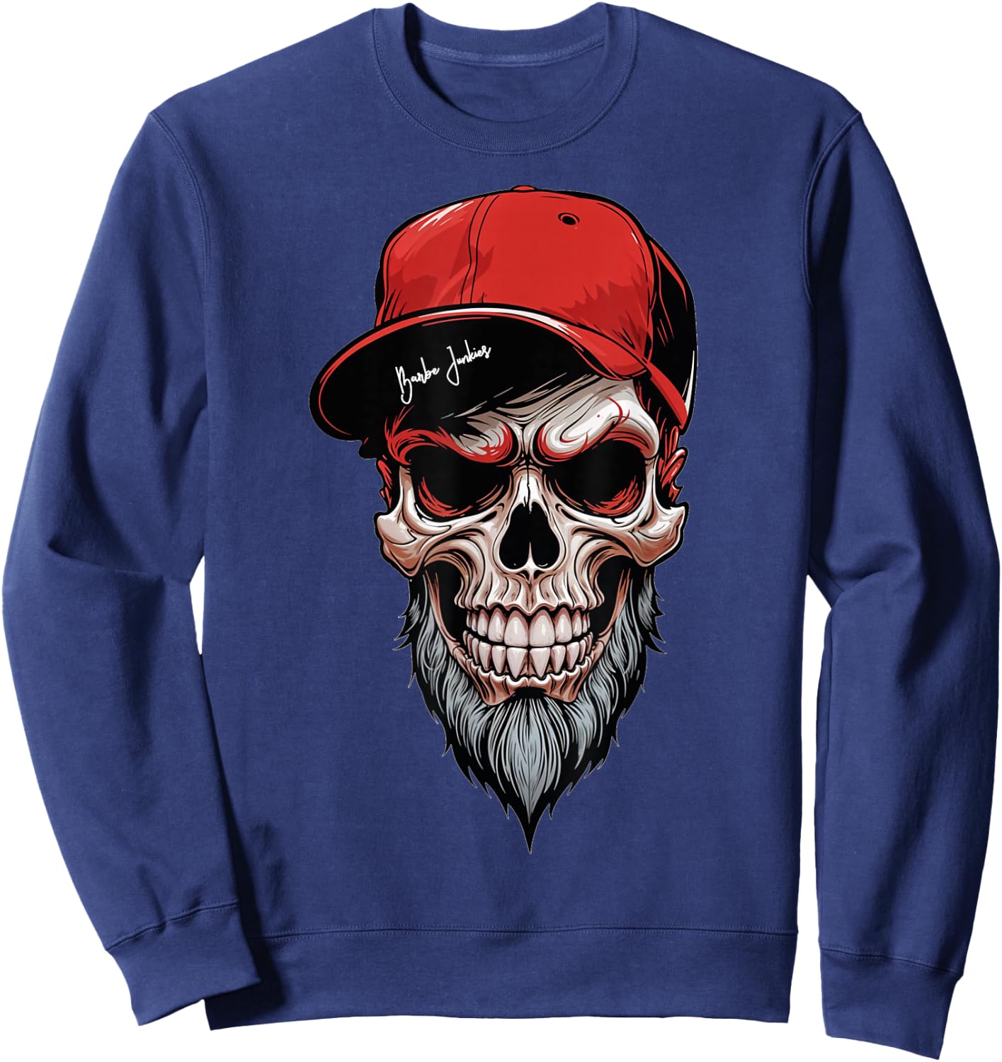 Skull Bearded Beard Skull Gift , Black, S Sweatshirt - Sweatshirt | Navy