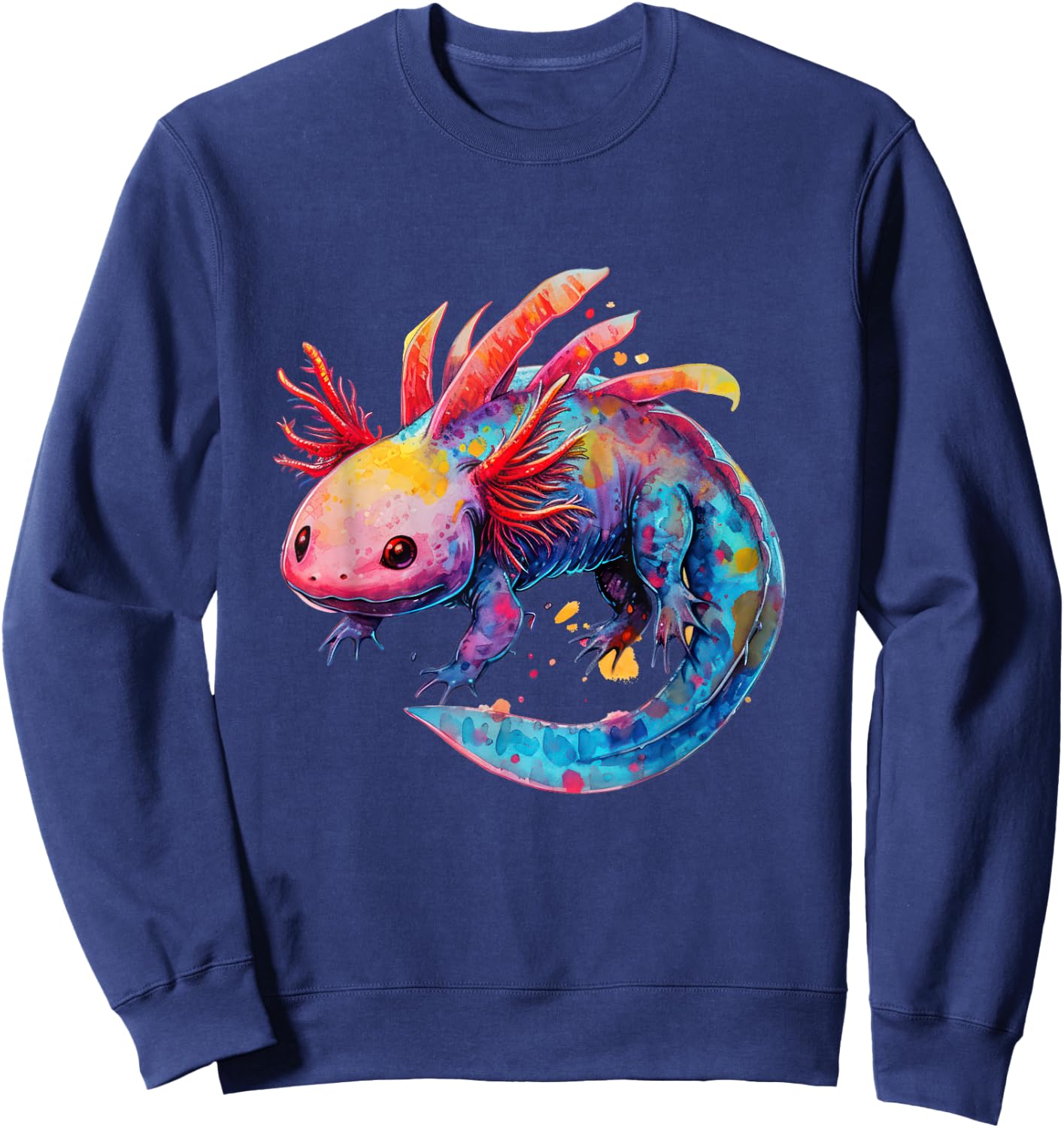 Axolotl Colorful Graphic Sweatshirt - Sweatshirt | Navy