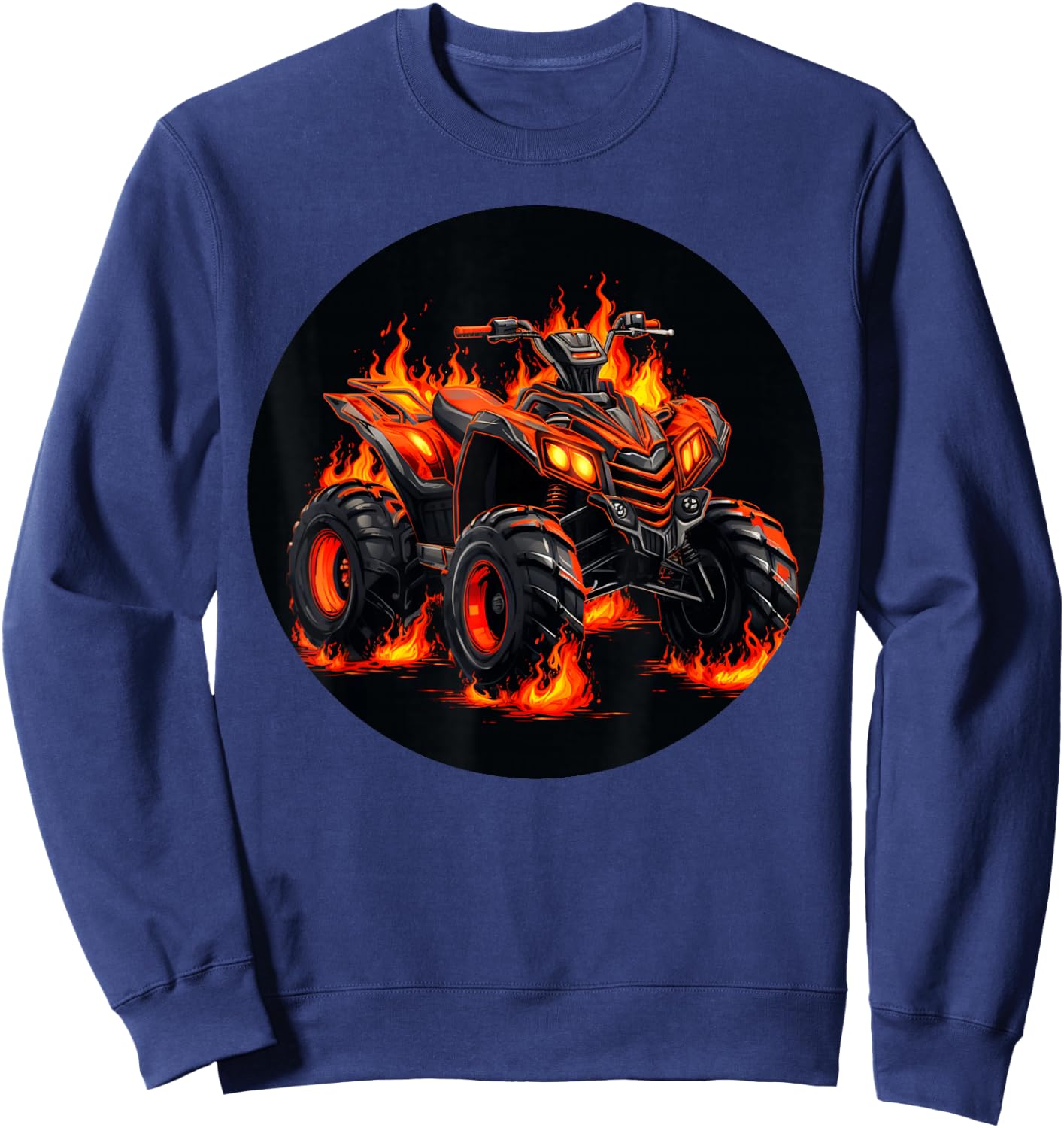 Cool brennendes Quad mit Flammen für Jungen und Mädchen Sweatshirt - Sweatshirt | Navy