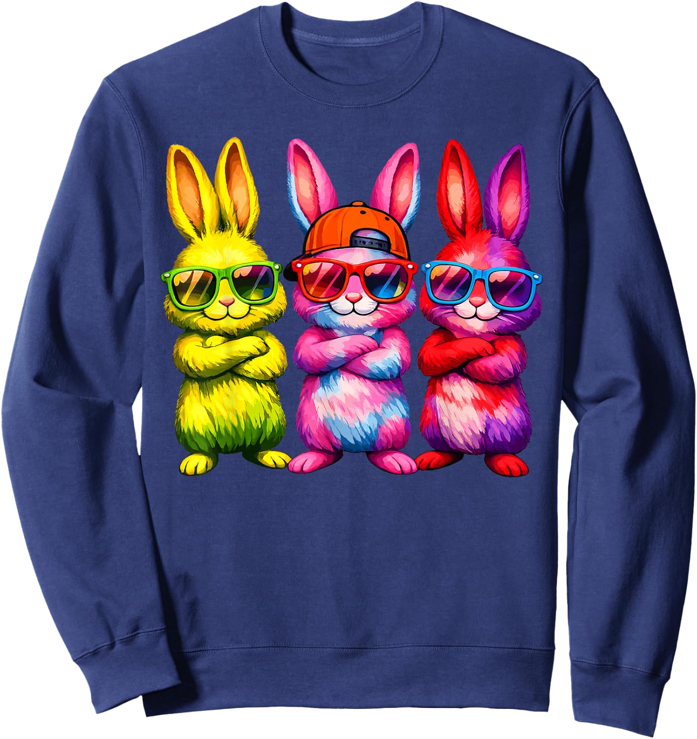 Lustige Osterhase Coole Hasen Kinder für Ostern Jungen Mädchen Sweatshirt - Sweatshirt | Navy