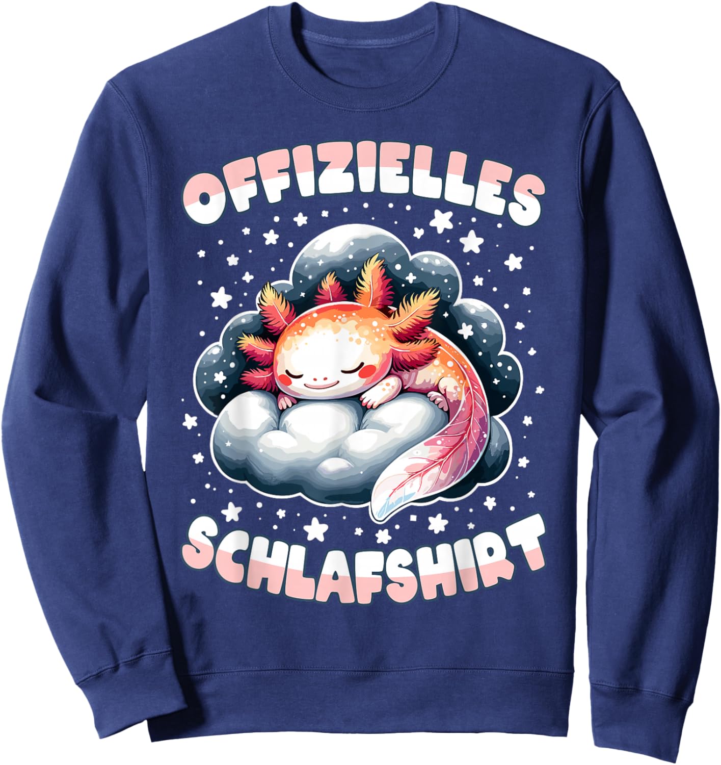 Official Axolotl Sleep Shirt Pyjamas Sleep , black Sweatshirt - Sweatshirt | Navy