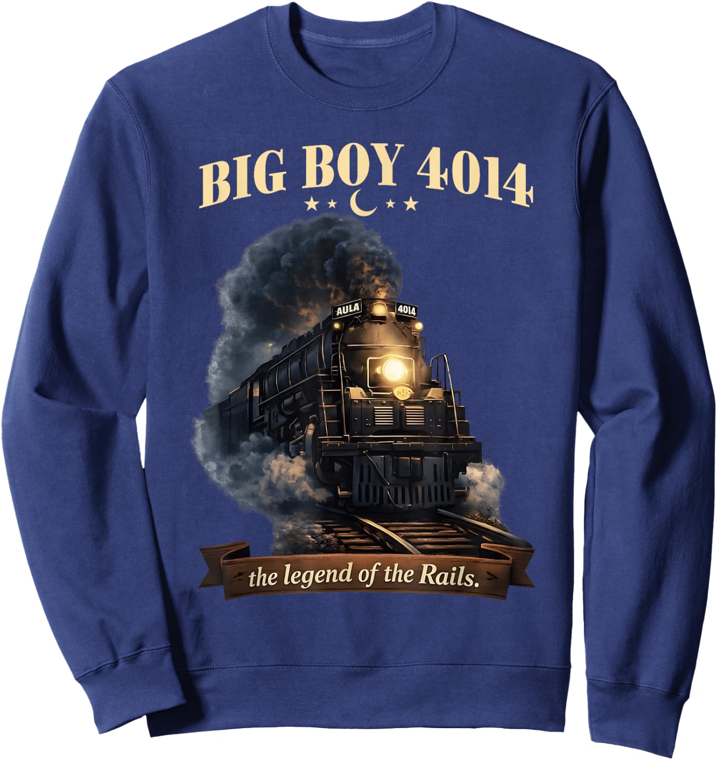 Big Boy 4014 Steam Locomotive American Iron Vintage Train Sweatshirt - Sweatshirt | Navy