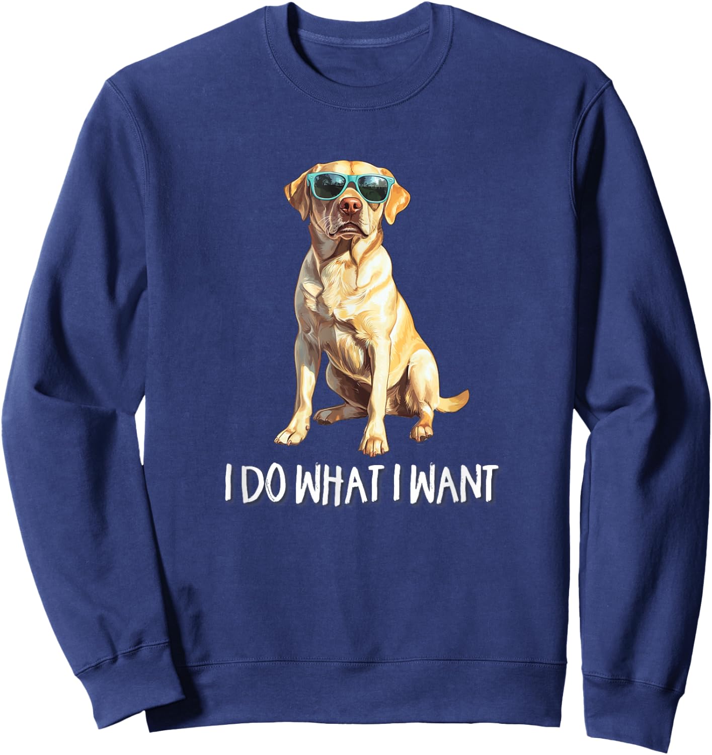 Funny Do What I Want Yellow Lab Dog Lover Sweatshirt - Sweatshirt | Navy