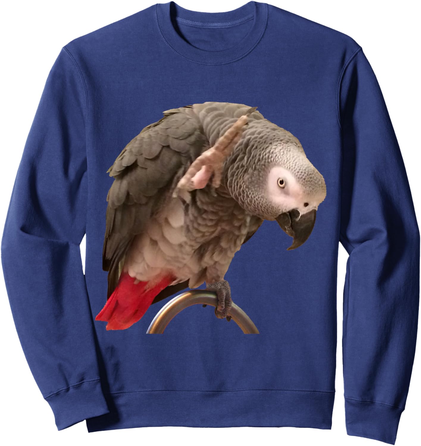 Funny African Grey Parrot Waving Sweatshirt - Sweatshirt | Navy