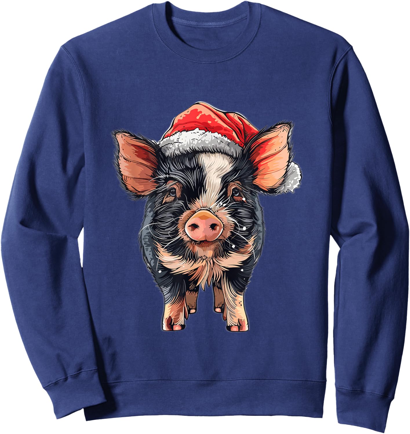 Kune Kune Pig Lover Xmas Christmas Hat Kunekune Pig Sweatshirt - Sweatshirt | Navy