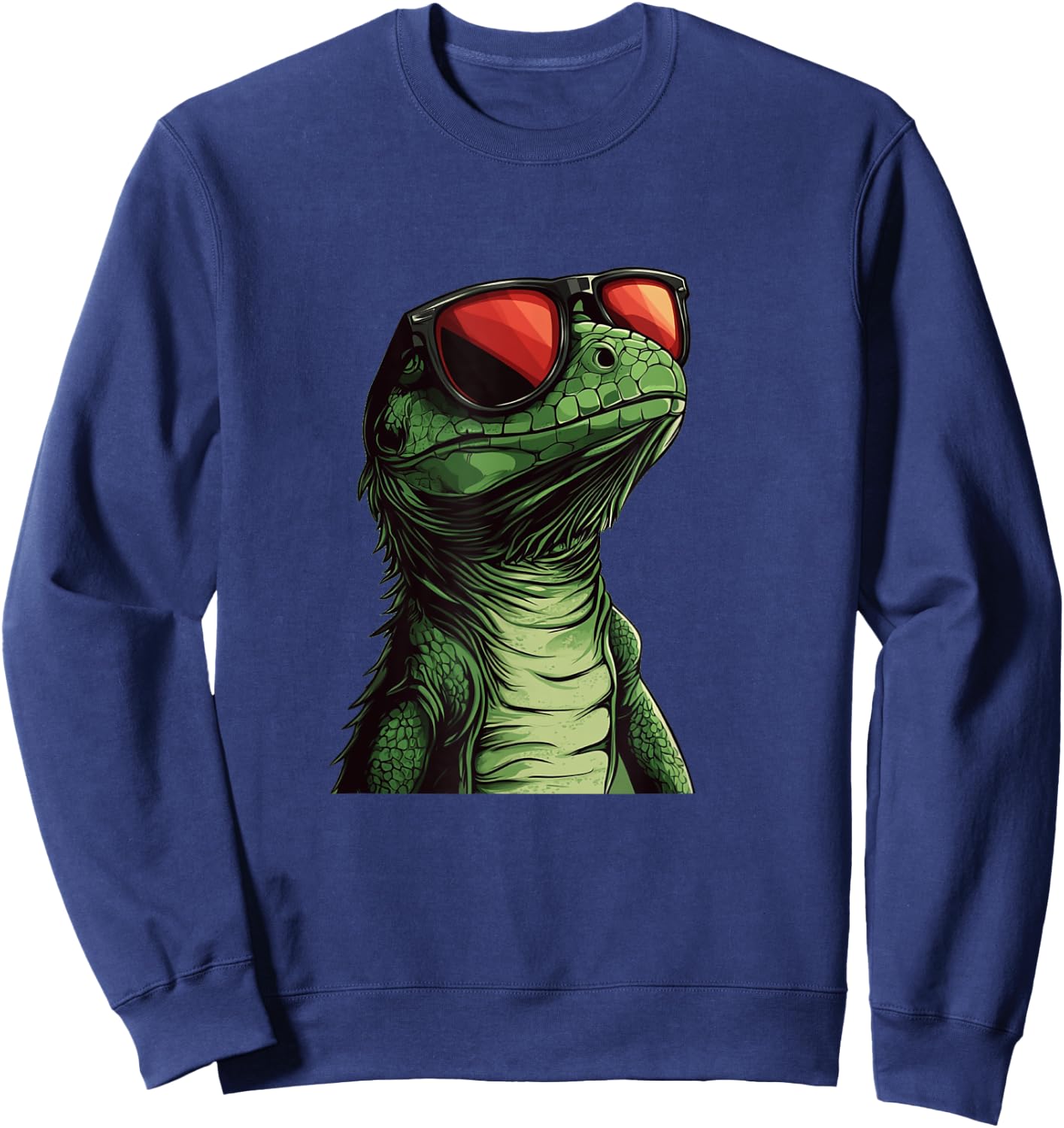 Trendsetting Reptile Lizard with Glasses for Animals Lovers Sweatshirt - Sweatshirt | Navy