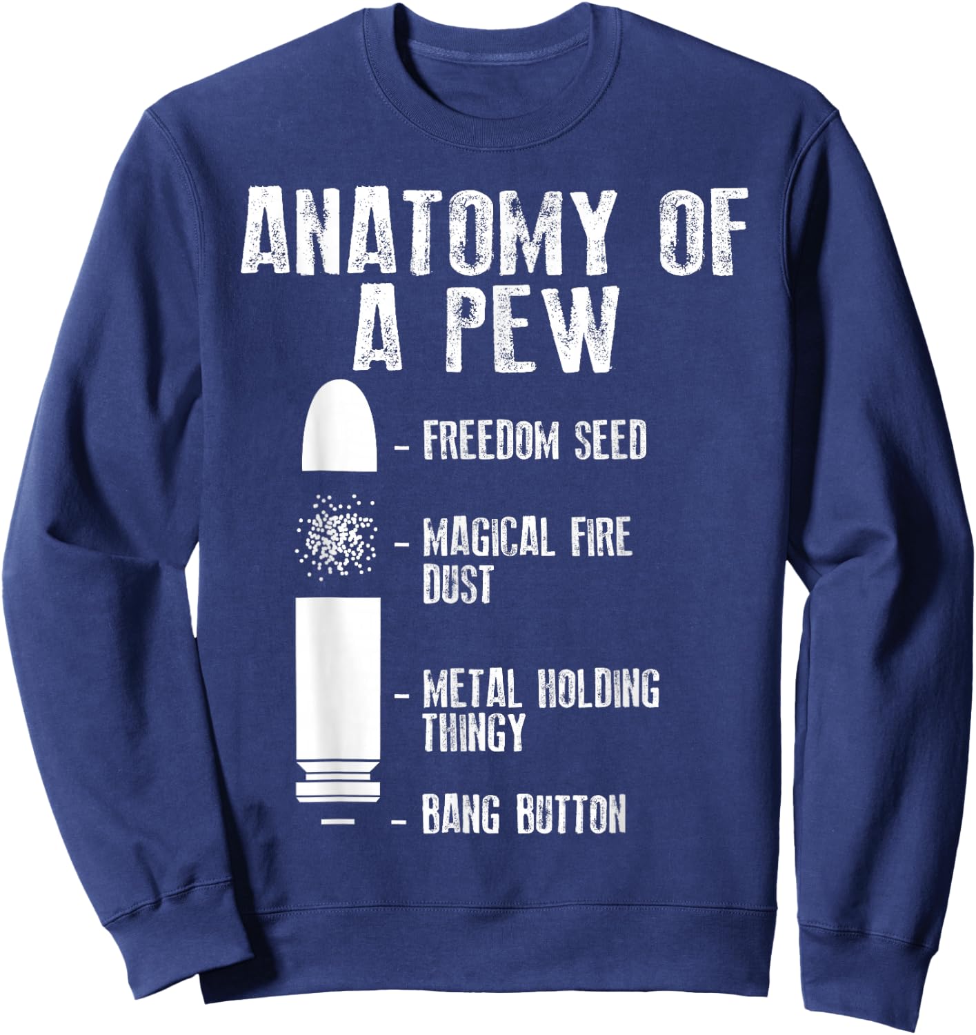 Anatomy Of A Pew | Funny Weapon Gun Bullet-Proof Gift Sweatshirt - Sweatshirt | Navy