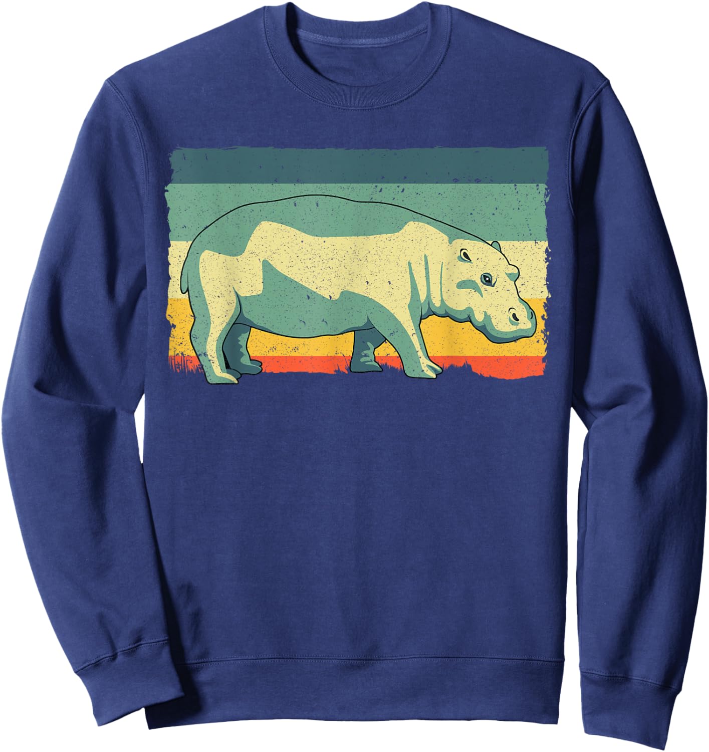 Funny Hippopotamus Design Women Kids Hippo Lovers Sweatshirt - Sweatshirt | Navy