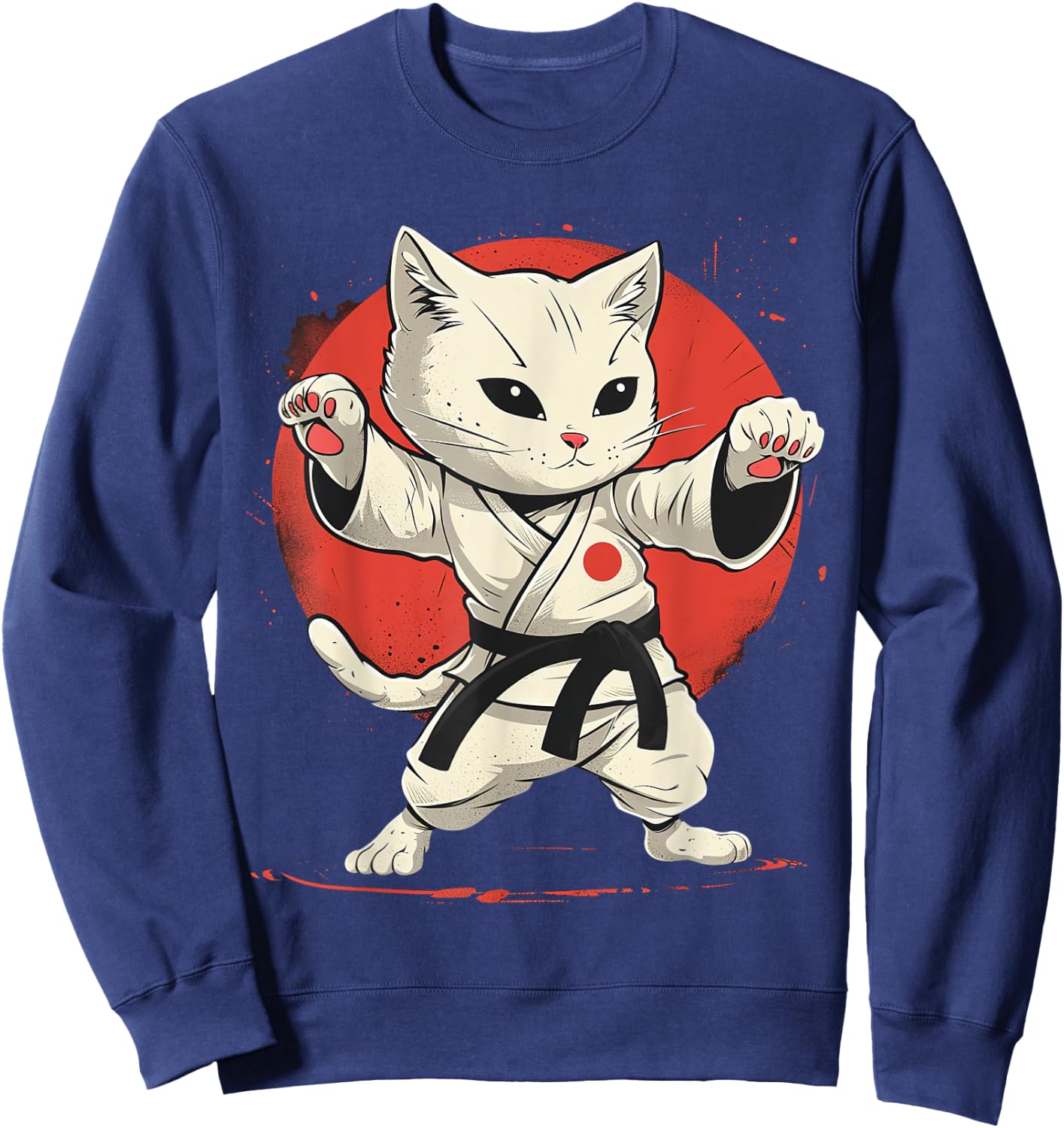 Judo Cat , Black, S Sweatshirt - Sweatshirt | Navy