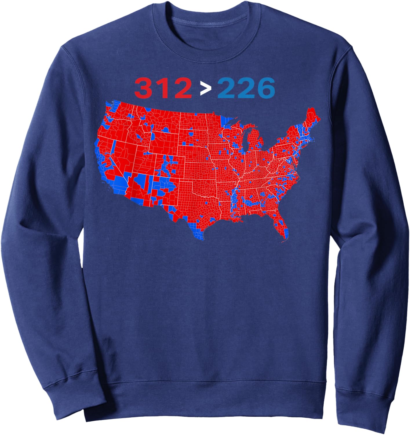 312 226 Red Wave Election Map Sweatshirt - Sweatshirt | Navy