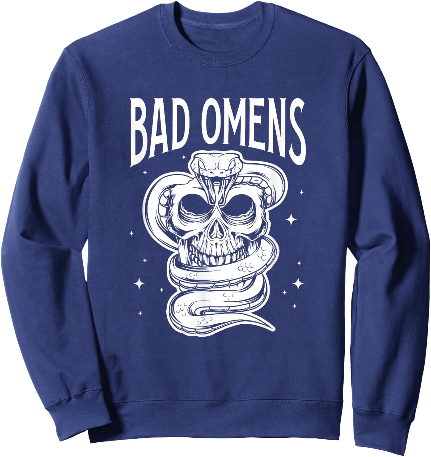 Bad Omens Snake and Skull Gothic Cobra Venom Reptiles Sweatshirt - Sweatshirt | Navy