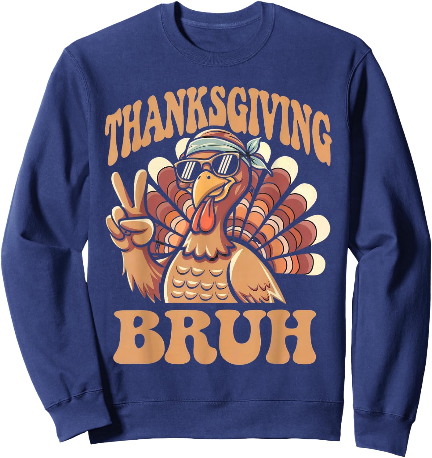 Thanksgiving bruh funny turkey fall boys Sweatshirt - Sweatshirt | Navy