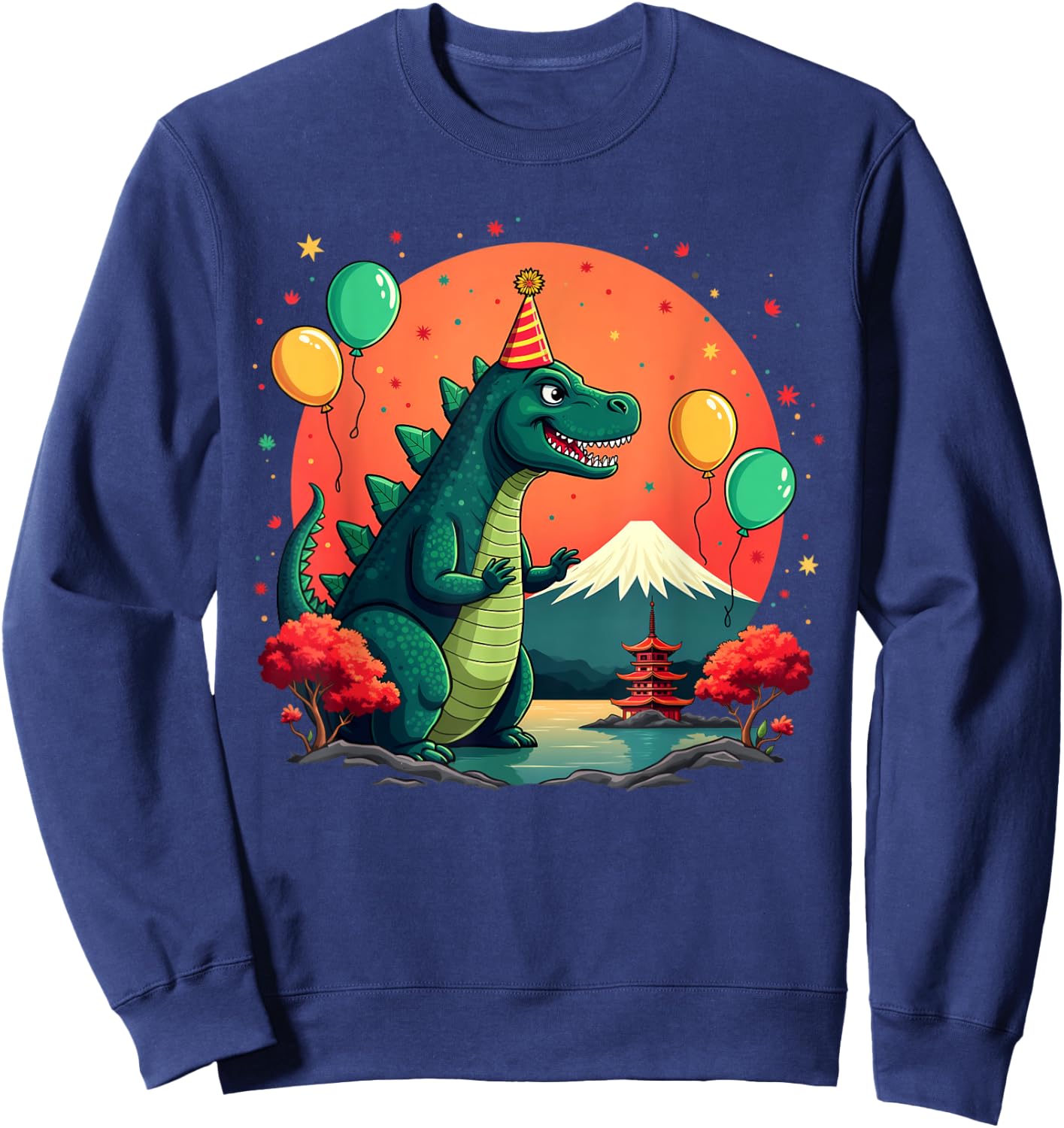 Kaiju Birthday Japan Monster Movie Bday Party Decorations Sweatshirt - Sweatshirt | Navy