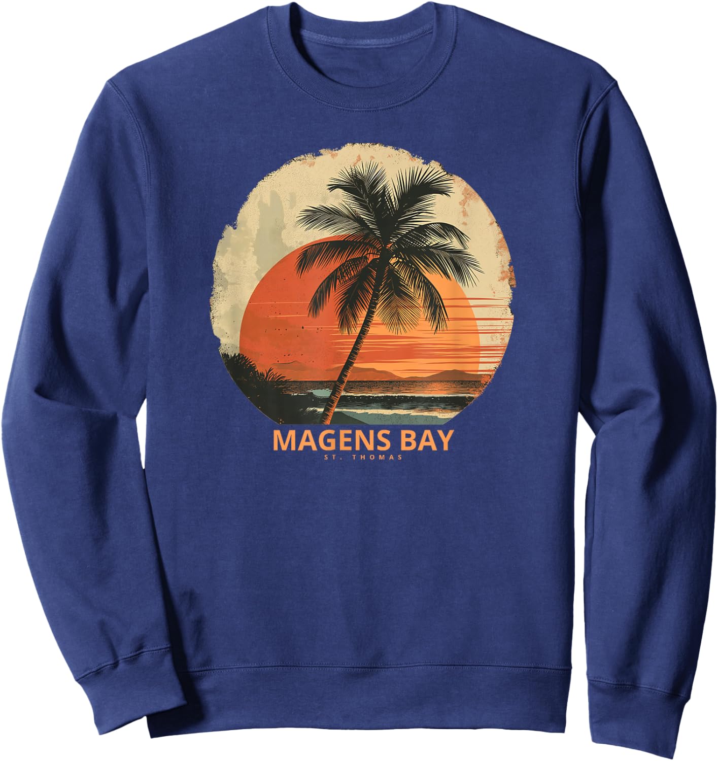 Magens Bay St Thomas Virgin Islands Vacation Tribal Beach Sweatshirt - Sweatshirt | Navy