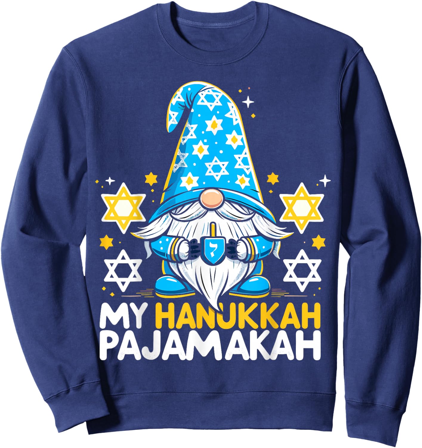 My Hanukkah Pajamakah Funny Chanukah Pajamas Sweatshirt - Sweatshirt | Navy