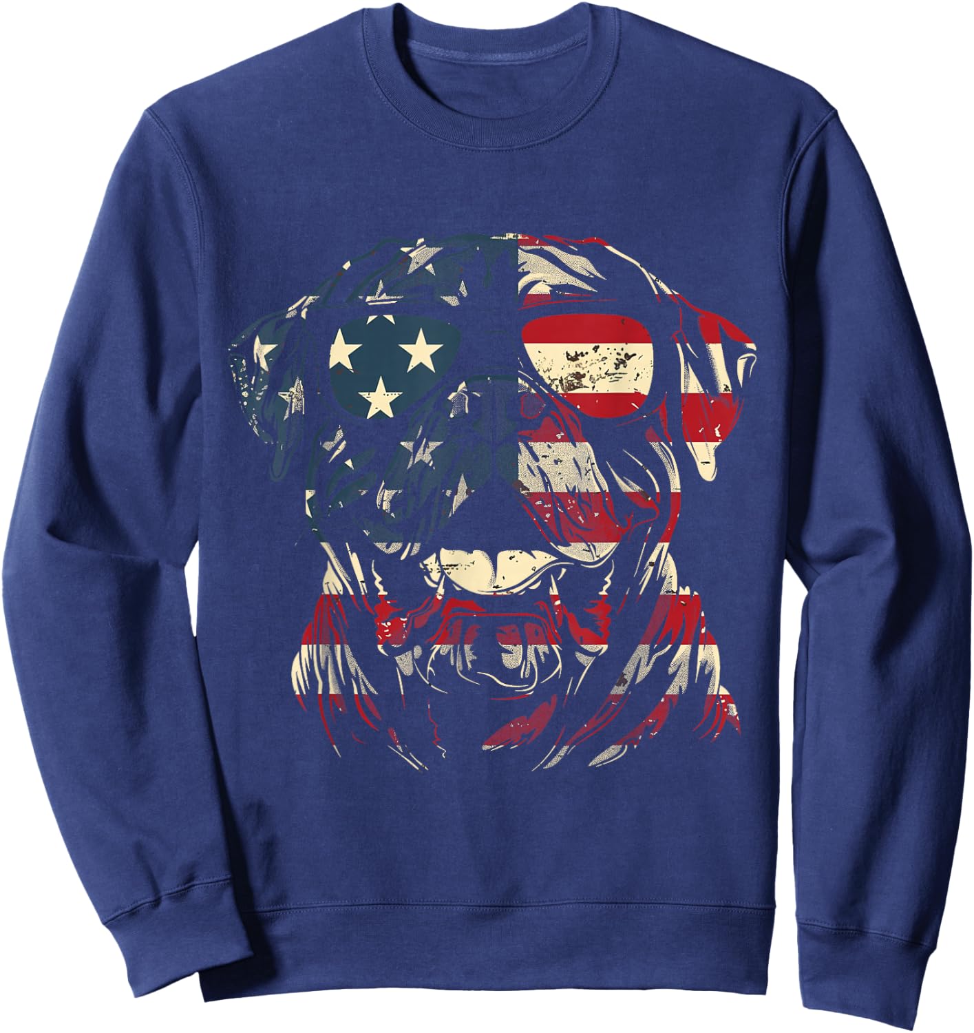 Mastiff Dad American Flag Patriotic Dog Lover Sweatshirt - Sweatshirt | Navy