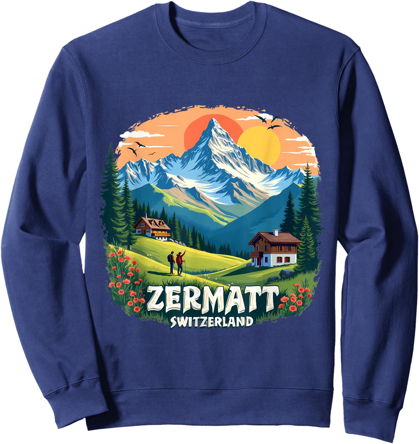 Zermatt Switzerland Alpine Adventure Sweatshirt - Sweatshirt | Navy