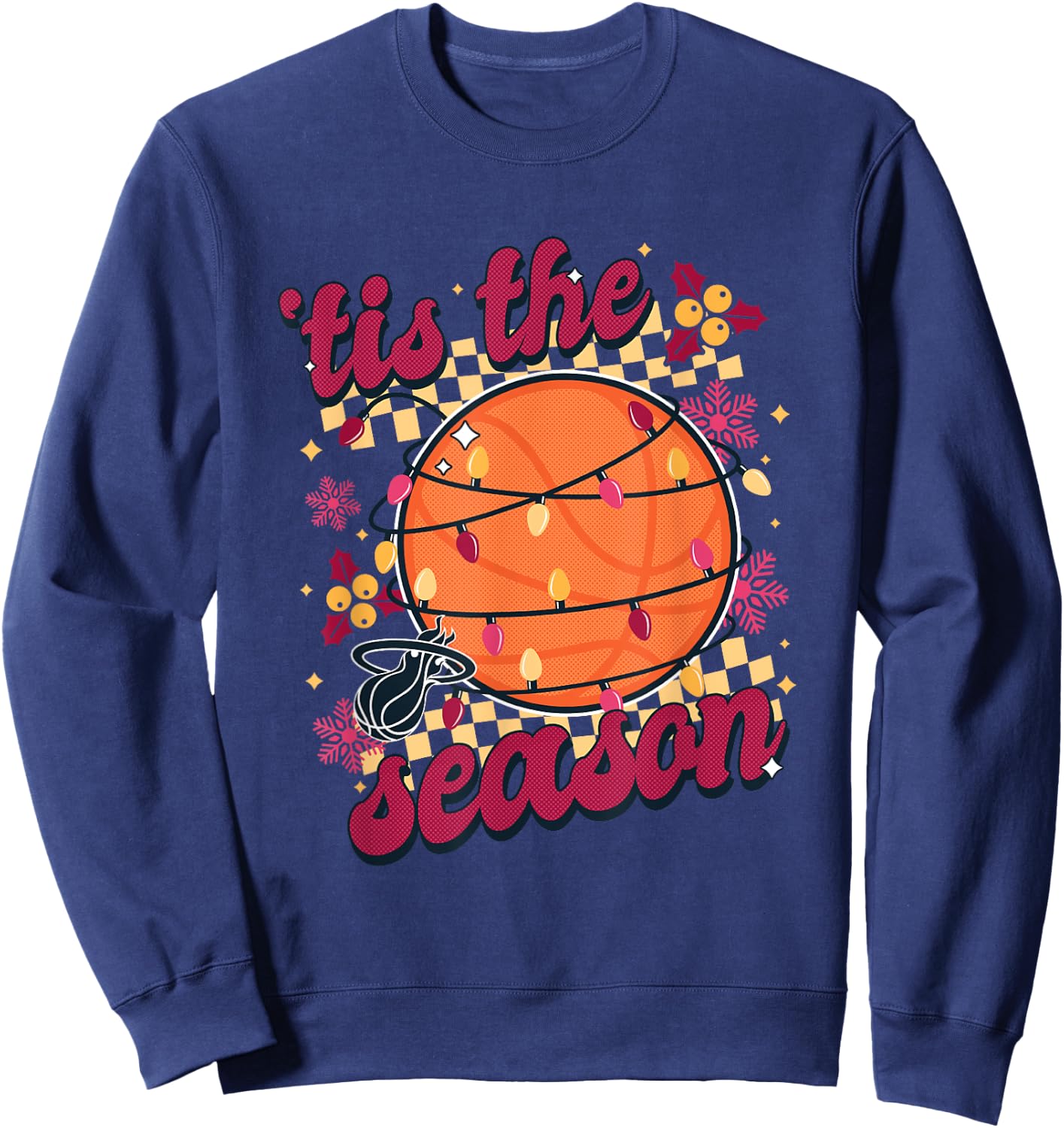 NBA Miami Heat Christmas Tis The Season Sweatshirt - Sweatshirt | Navy