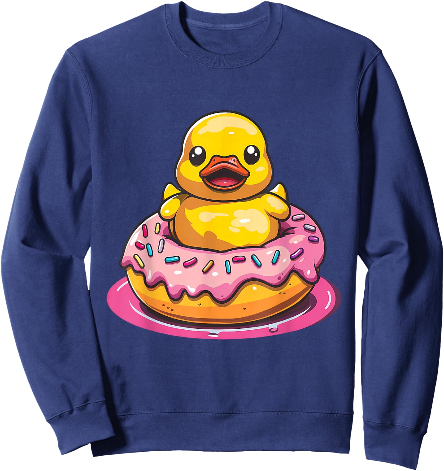 Rubber Duck Rubber Duckie Donut Rubber Duckling Duck Lover Sweatshirt - Sweatshirt | Navy