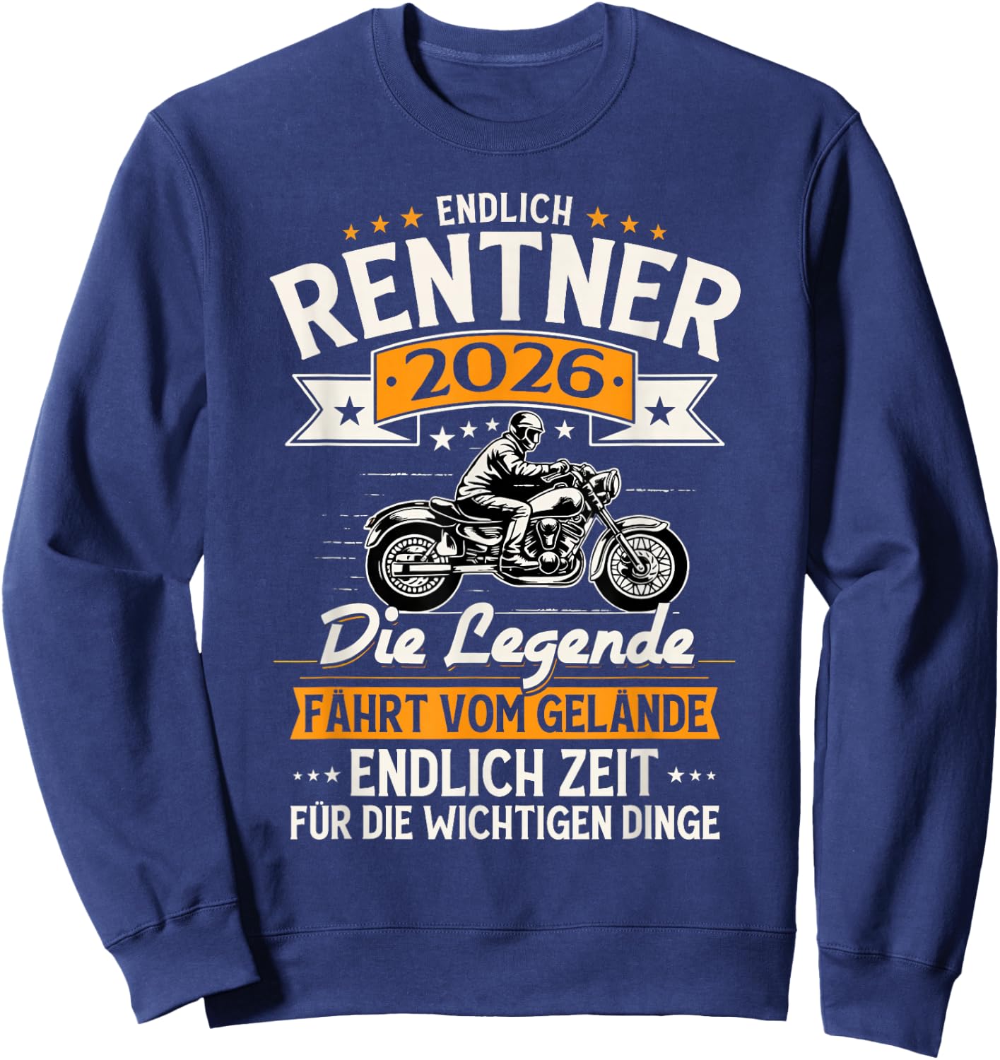 Rentner 2026 Geschenk Mann Biker Rente Ruhestand Lustig Sweatshirt - Sweatshirt | Navy