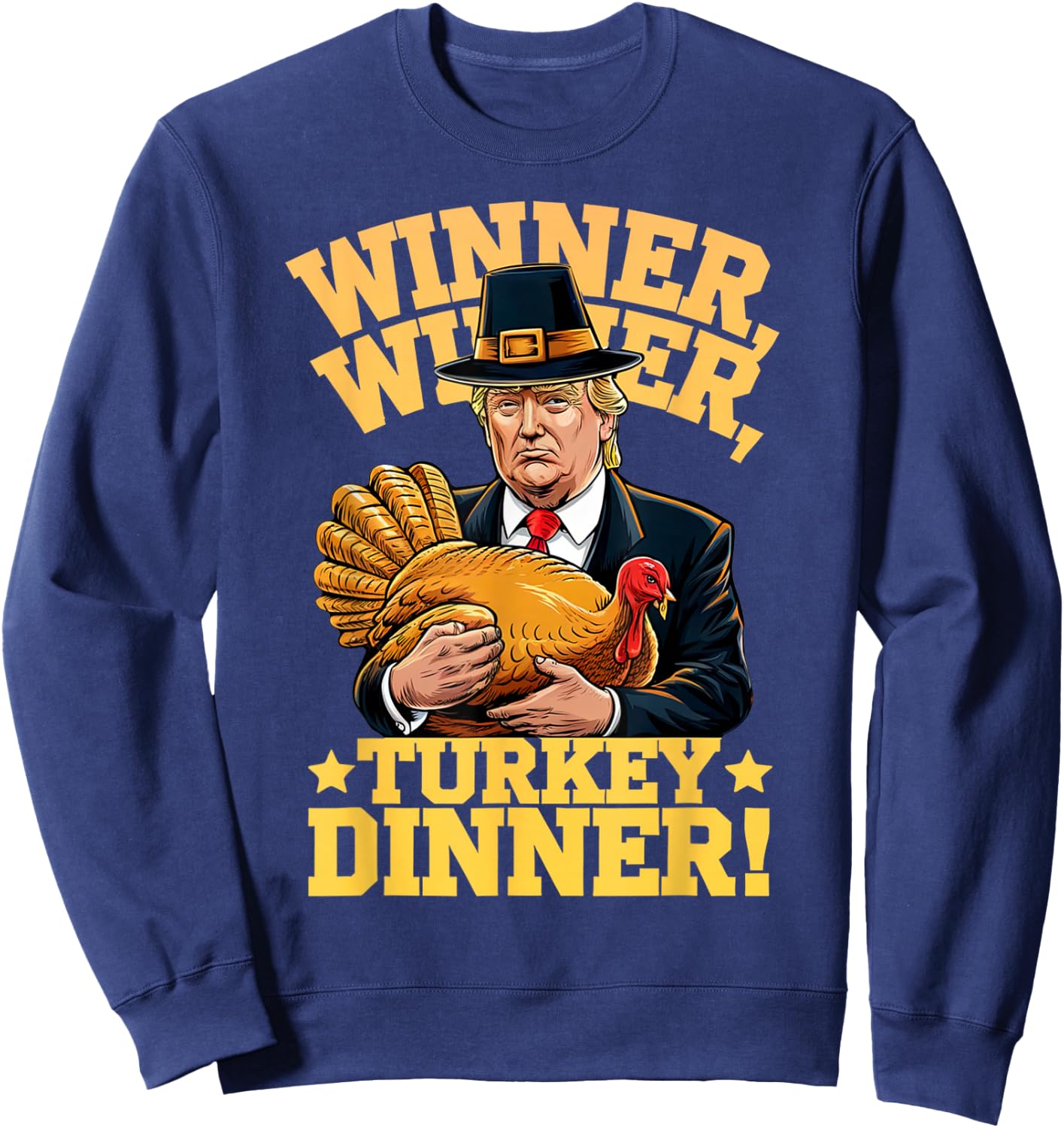 Adults & Kids Humorous Thanksgiving Themed Design Black Small Short Sleeve Sweatshirt - Sweatshirt | Navy