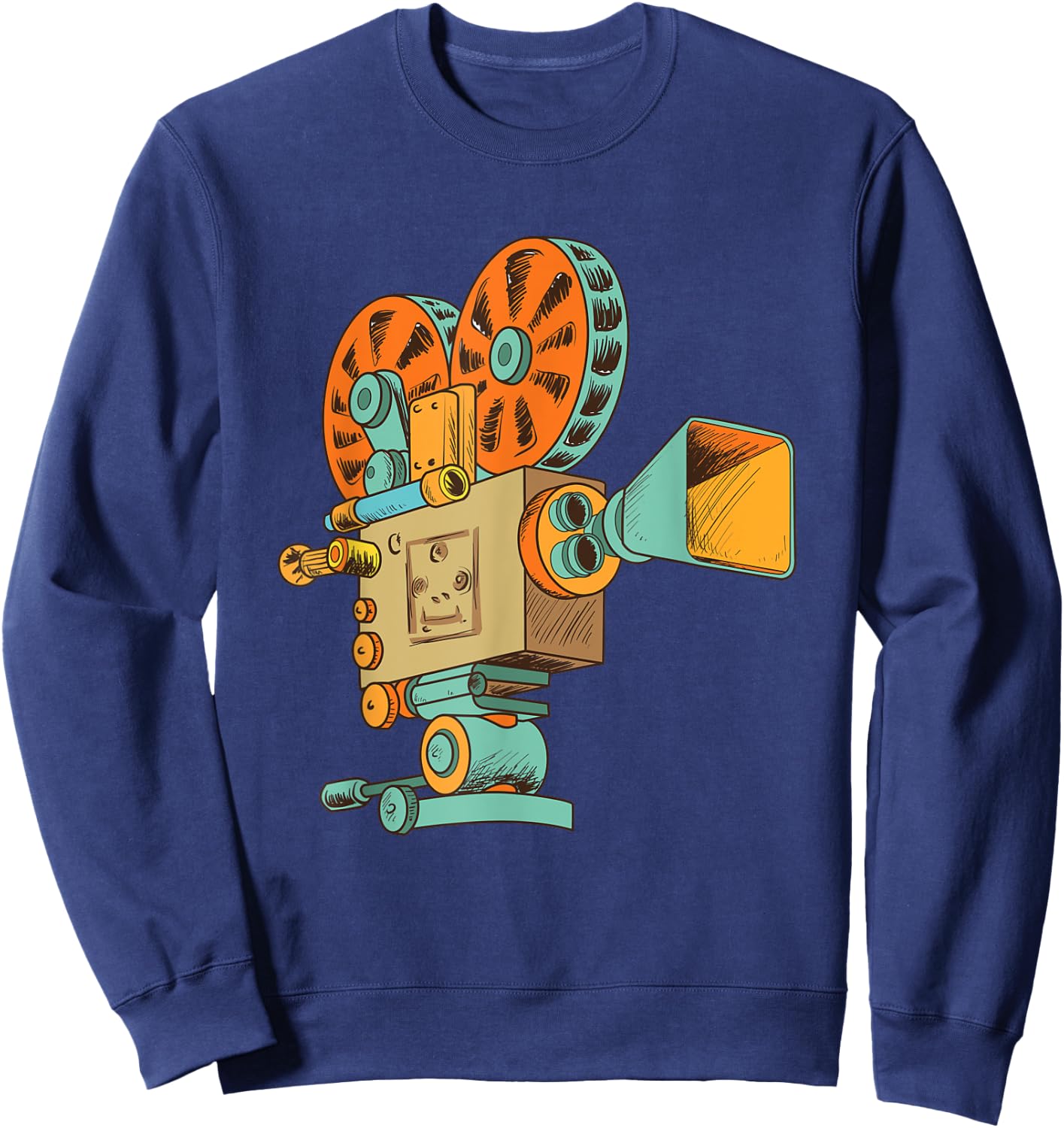 Retro Vintage Film Camera for Filmmakers and Movie Directors Sweatshirt - Sweatshirt | Navy