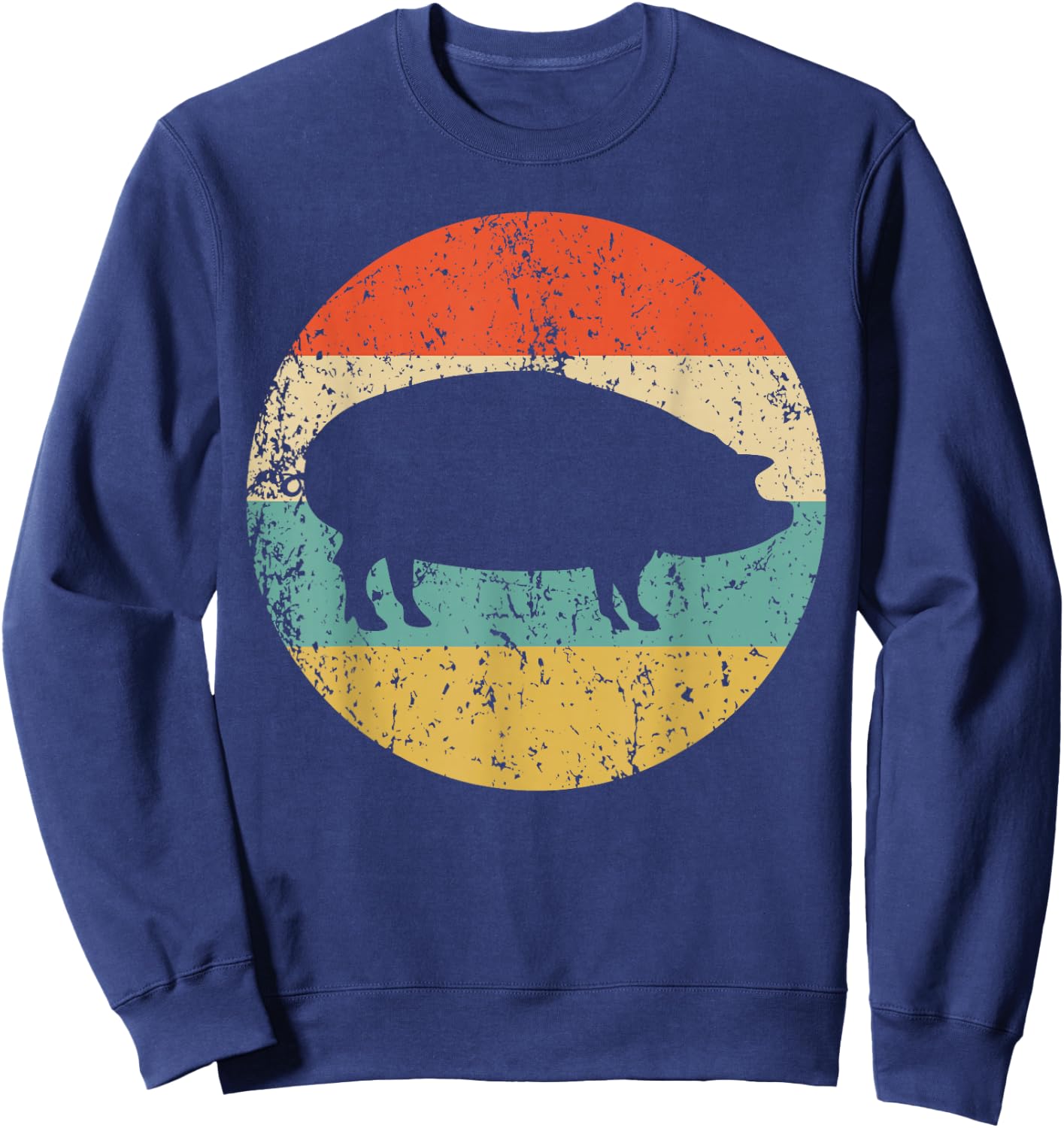 Pig Roast Retro Style BBQ Cookout Sweatshirt - Sweatshirt | Navy