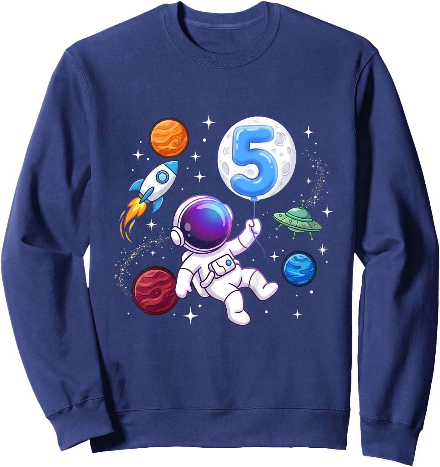 Kinder Astronaut 5. Geburtstag - Junge 5 Jahre alt Kindergeburtstag Sweatshirt - Sweatshirt | Navy